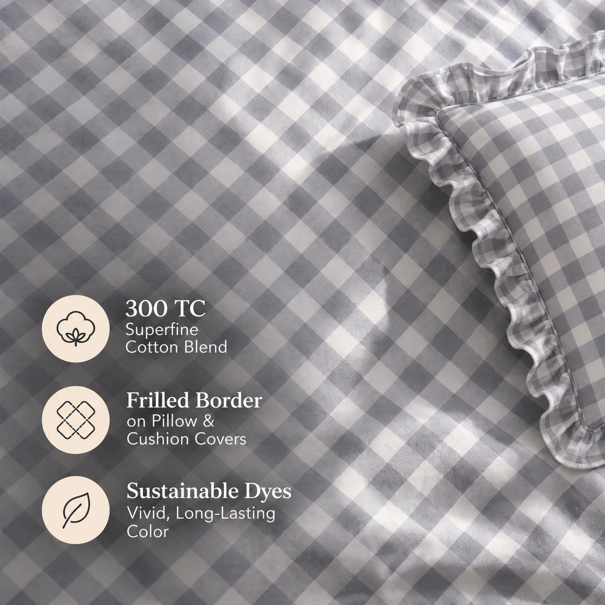 Juliette Haze - 5 Pieces - Ruffle Frill Bedding Set (90 x 100 inches)