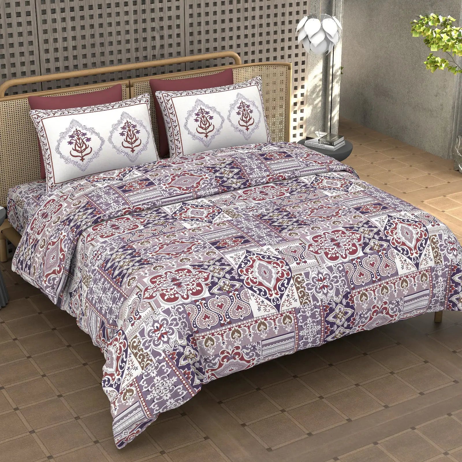 Majesty Orchid - King - 100% Pure Cotton Bedsheet (108×108 inches)