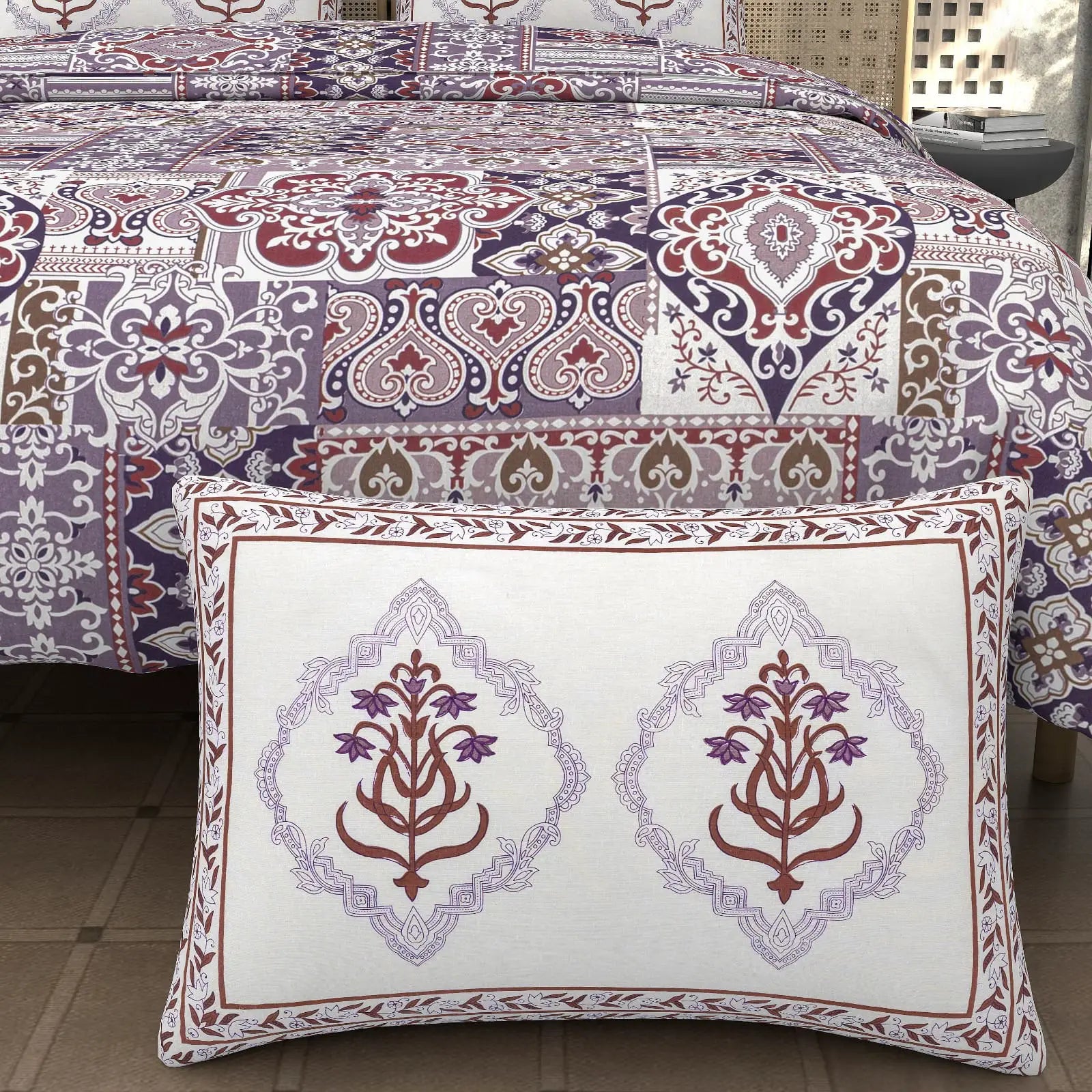 Majesty Orchid - King - 100% Pure Cotton Bedsheet (108×108 inches)