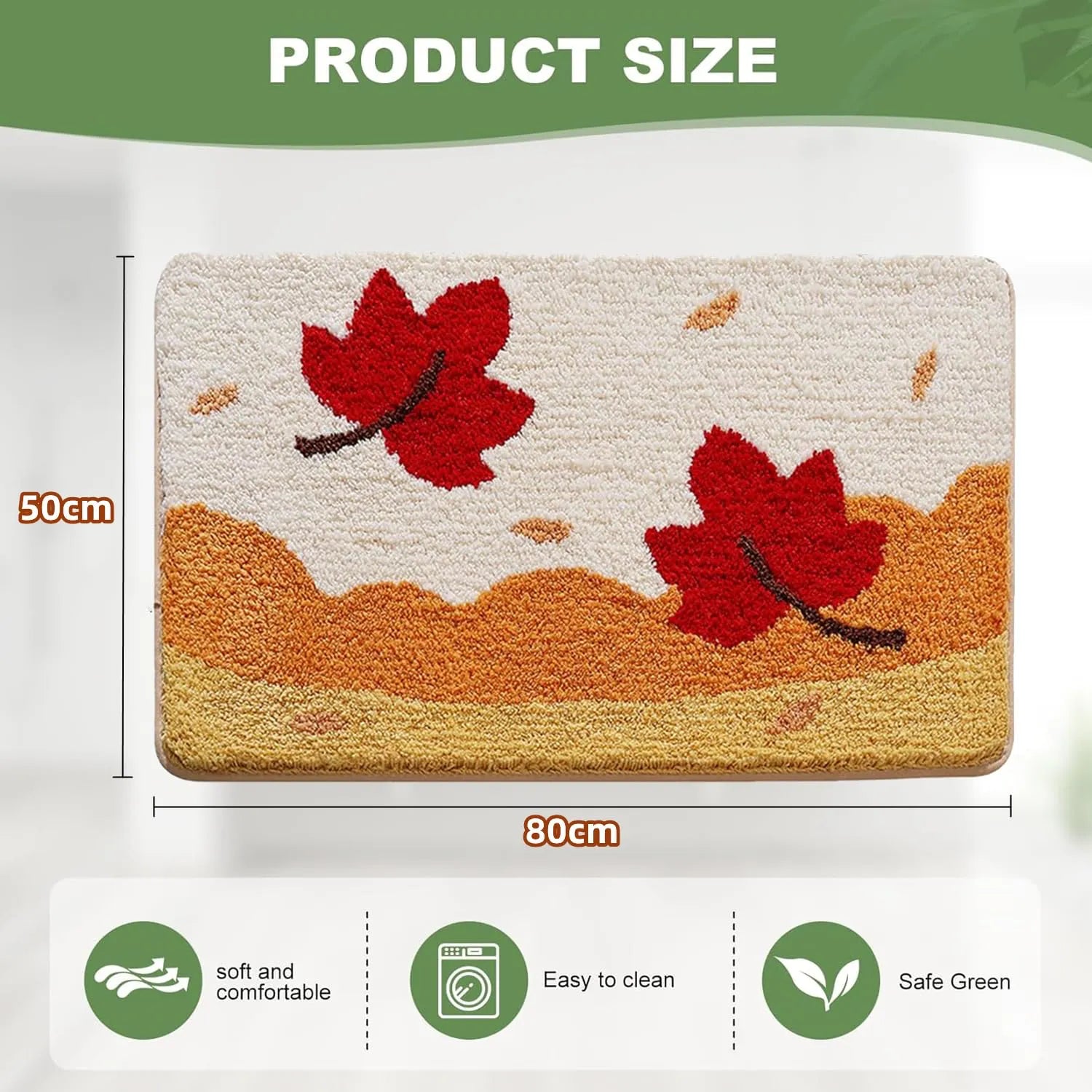 Maple - Anti-Slip Microfibre Doormat (40x60 cm) - Pack of 1