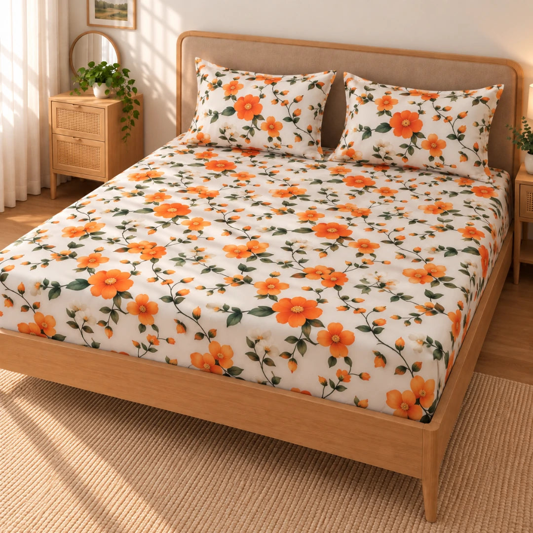 Marigale - King - 7D Design Fitted Bedsheet (78×72 inches)