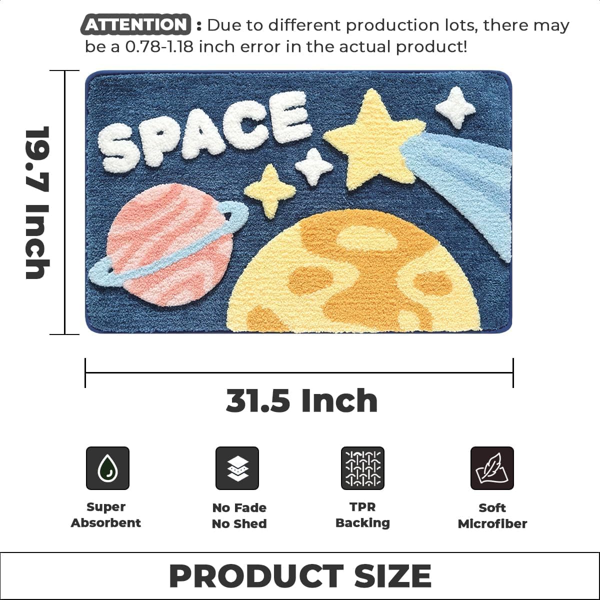 Milky Way - Anti-Slip Microfibre Doormat (40x60 cm) - Pack of 1