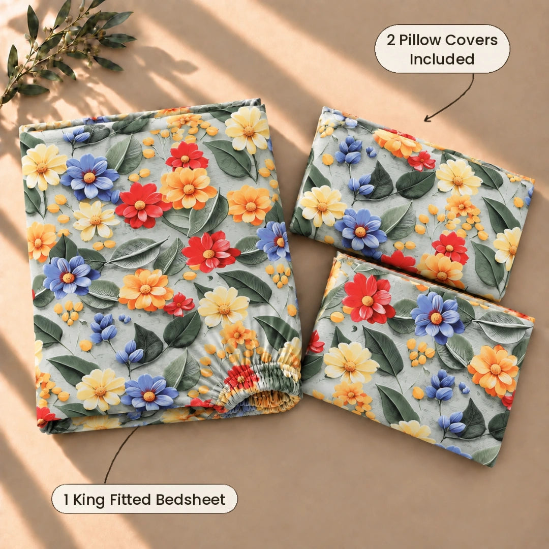 Mirella - King - 7D Design Fitted Bedsheet (78×72 inches)