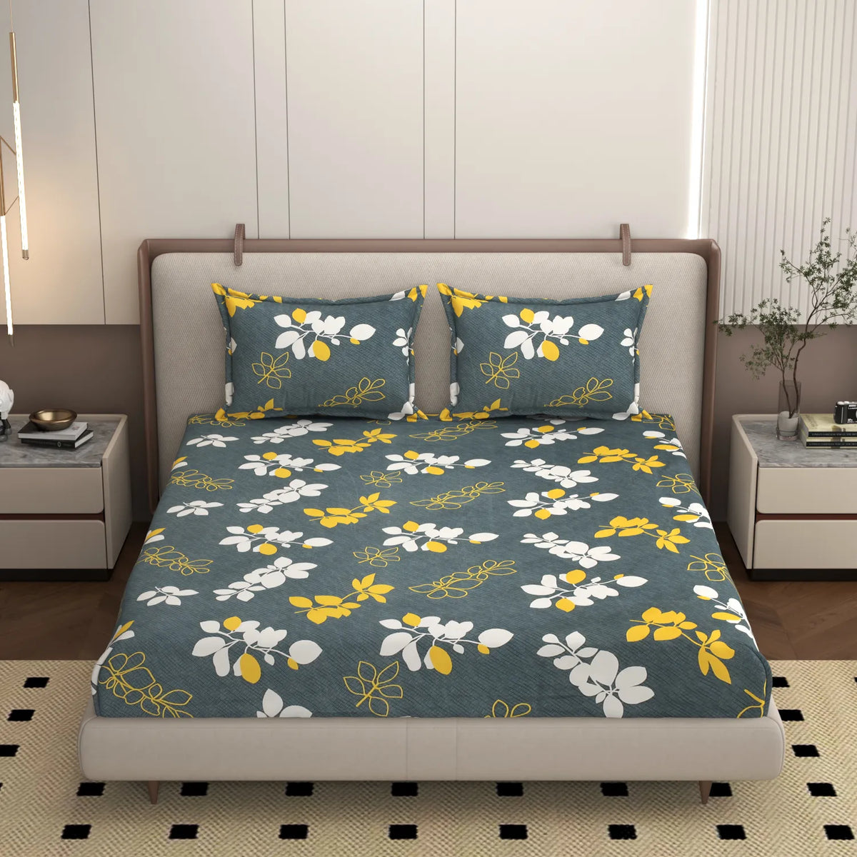 Nightingale - Queen/Double - Fitted Bedsheet (76×72 inches)