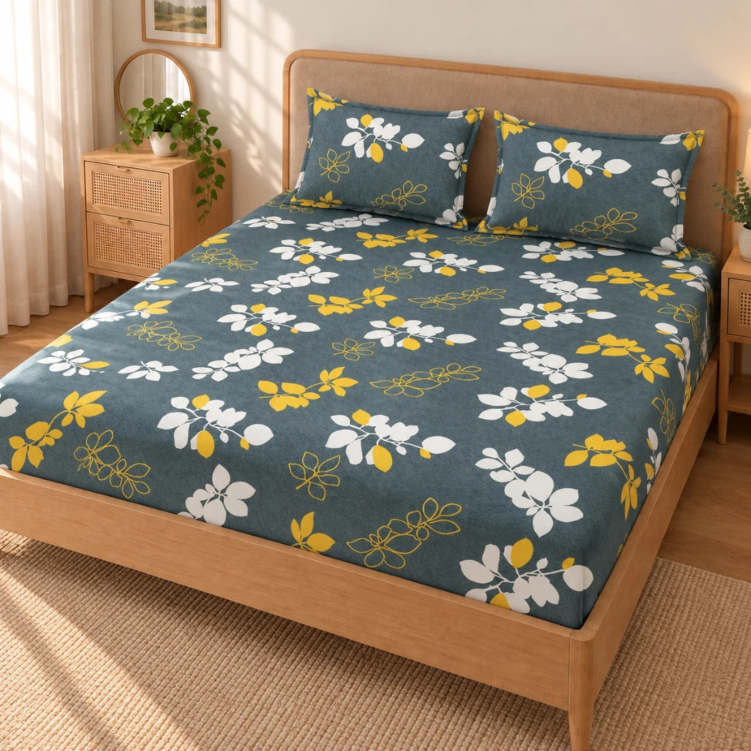 Nightingale - Queen/Double - Fitted Bedsheet (76×72 inches)
