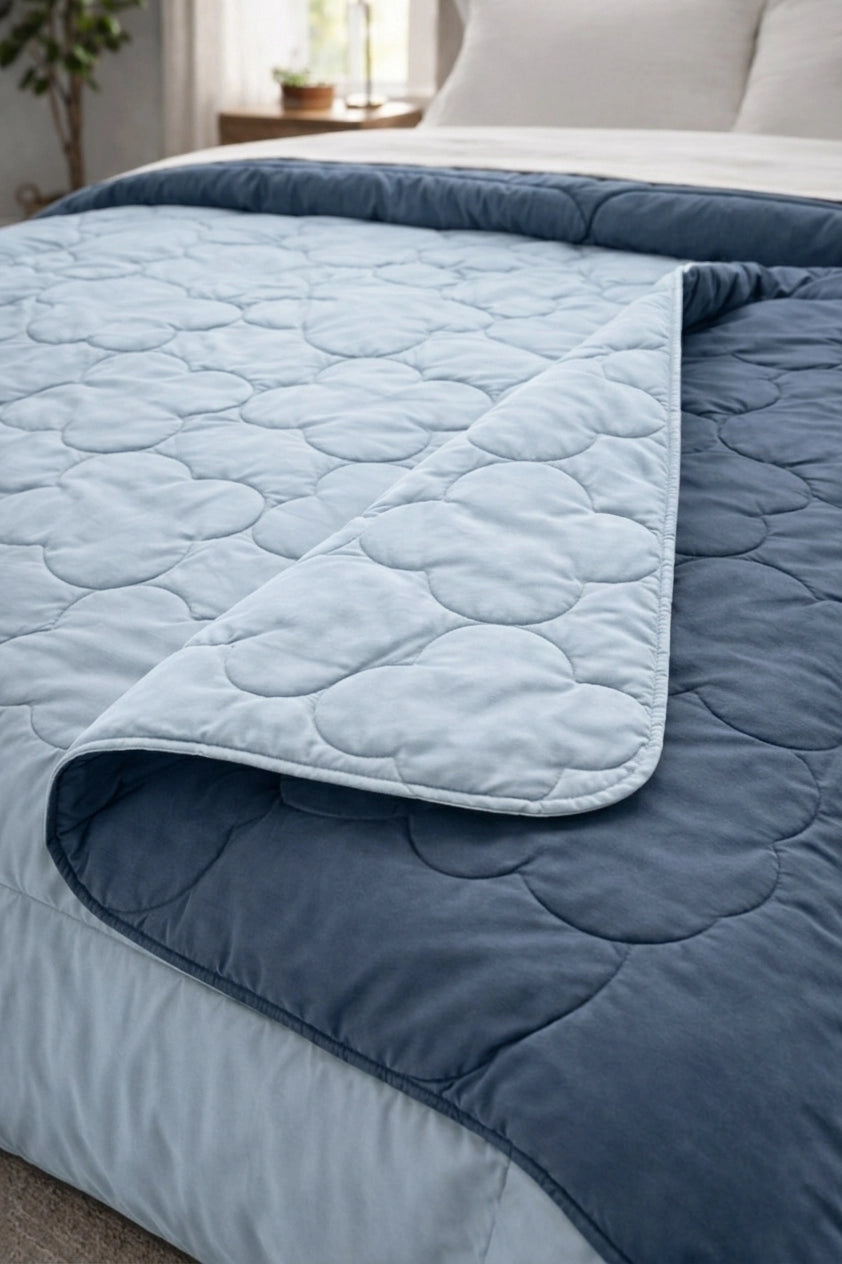 Reversible Double Bed Comforter - Ocean & Mist (Clover)