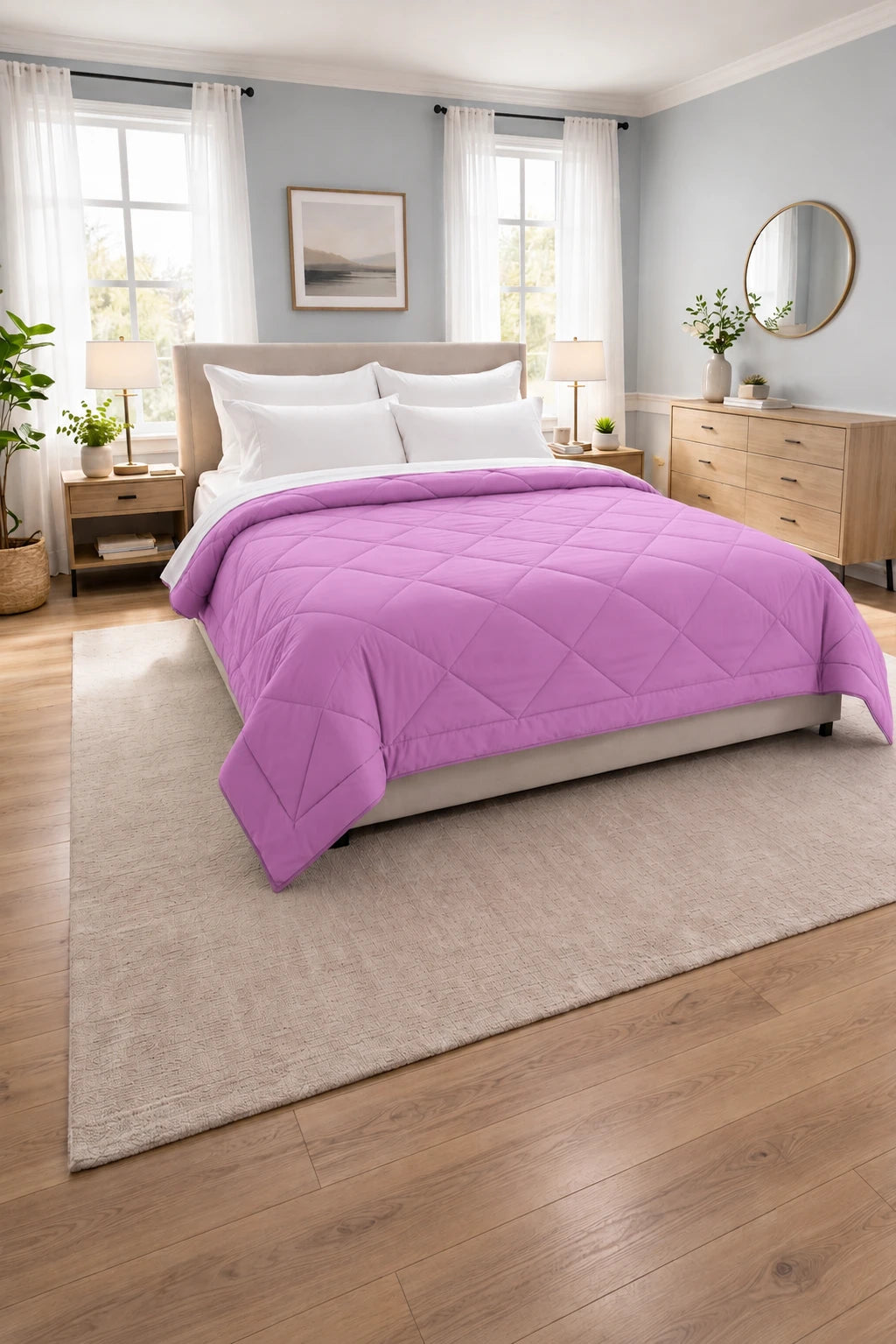 Reversible Double Bed Comforter - Orchid & Lilac (Prism)