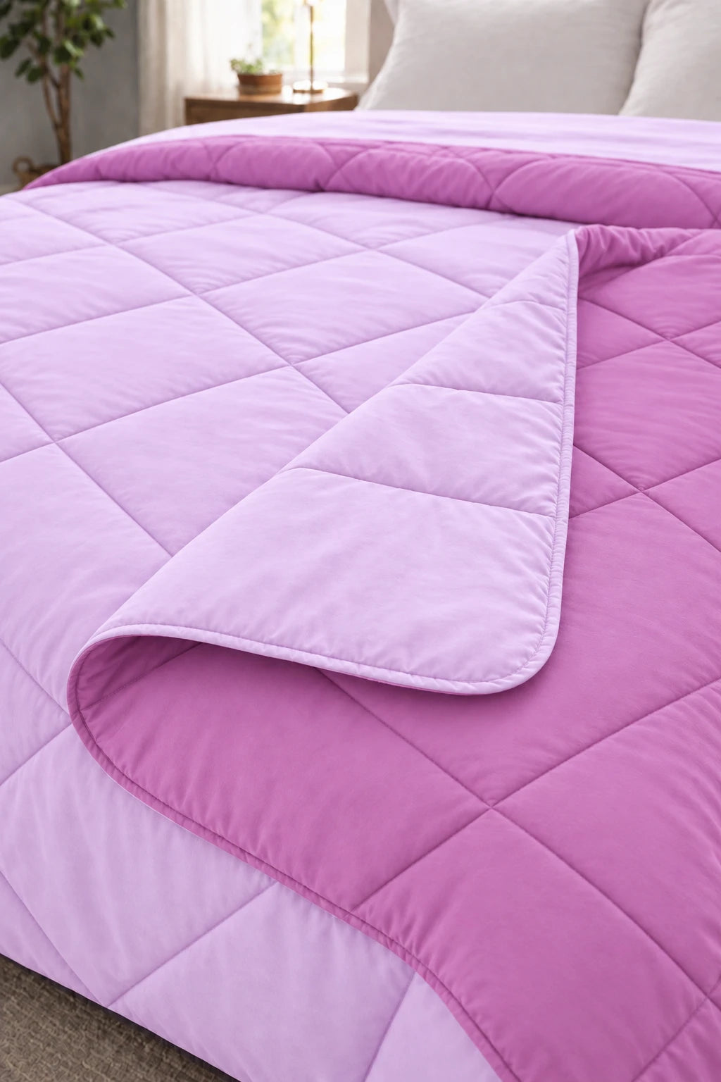 Reversible Double Bed Comforter - Orchid & Lilac (Prism)