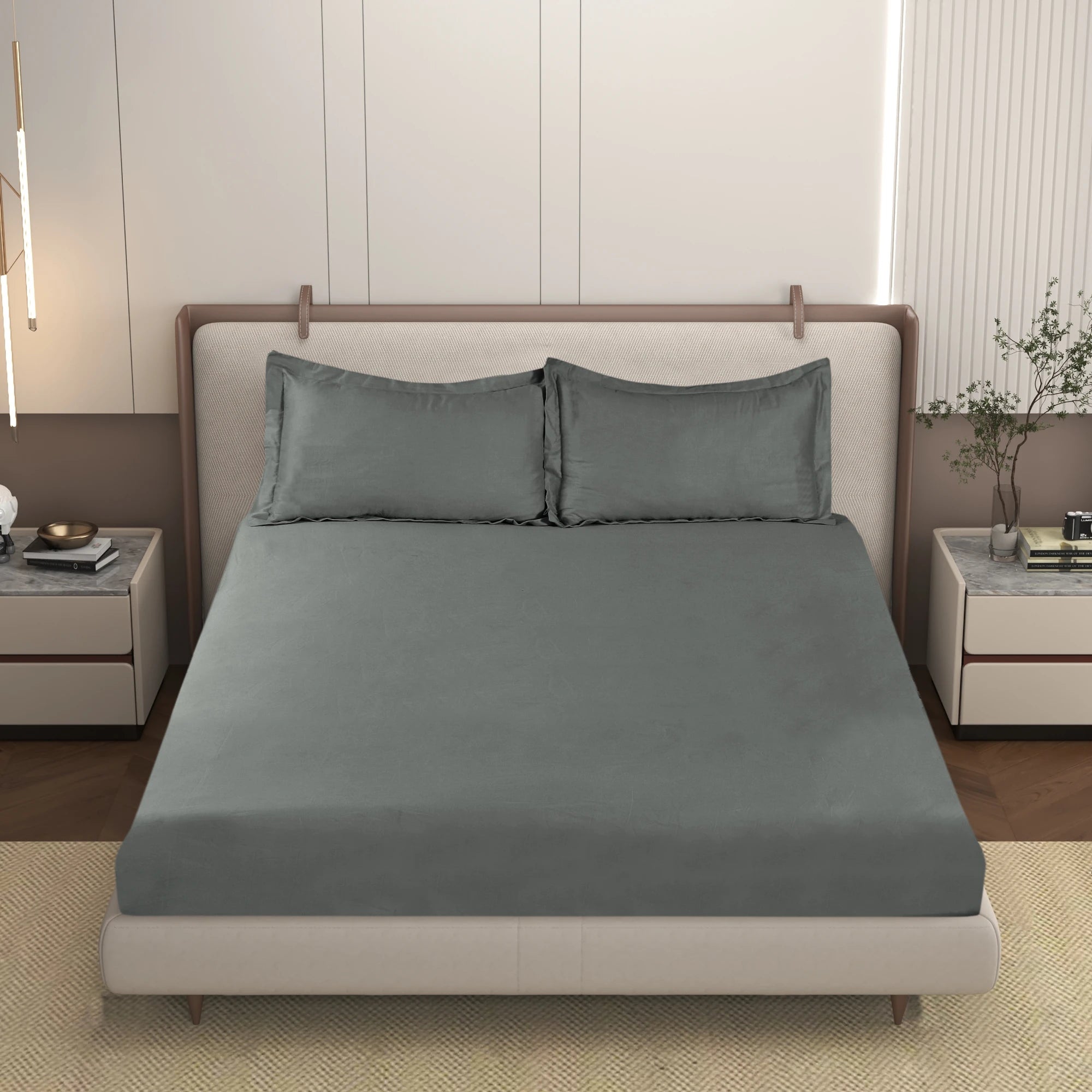 PURITY - Carbon Grey - Pure Cotton King Bedsheet (108×108 inches)
