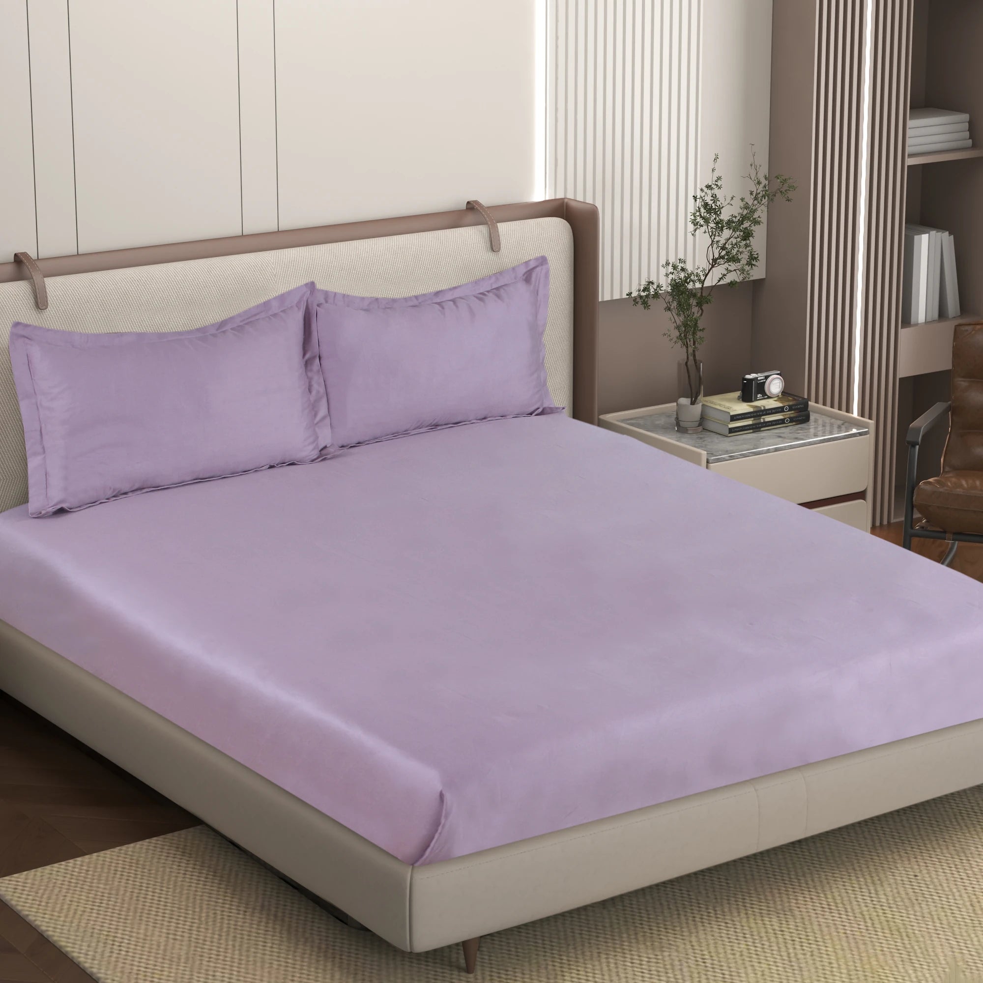 PURITY - Lilac - Pure Cotton King Bedsheet (108×108 inches)