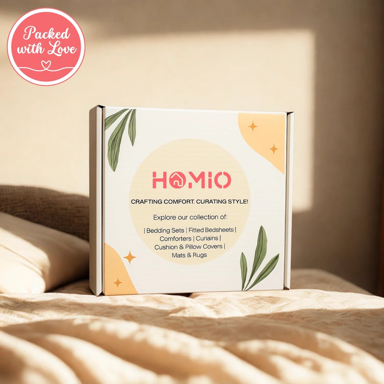 Reversible Double Bed Comforter - Petal & Parchment (Diamond)