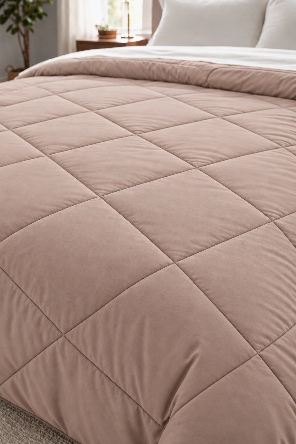 Reversible Double Bed Comforter - Peach & Ivory (Prism)