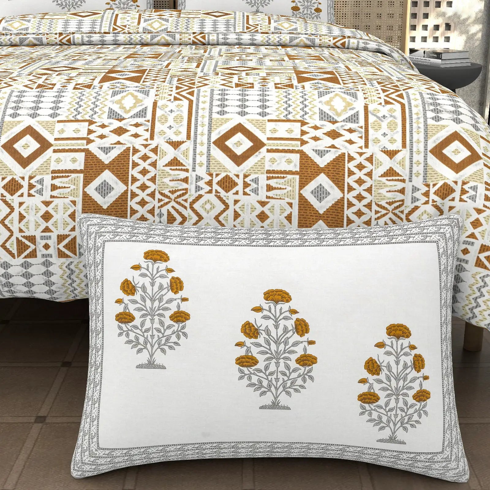 Persia Dawn - King - 100% Pure Cotton Bedsheet (108×108 inches)