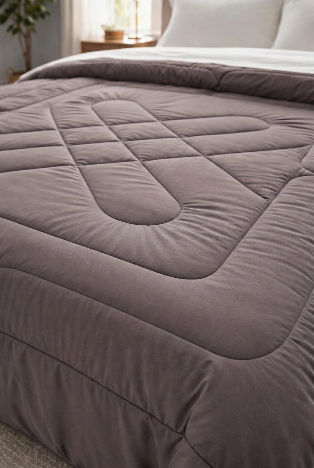 Reversible Double Bed Comforter - Petal & Parchment (Diamond)