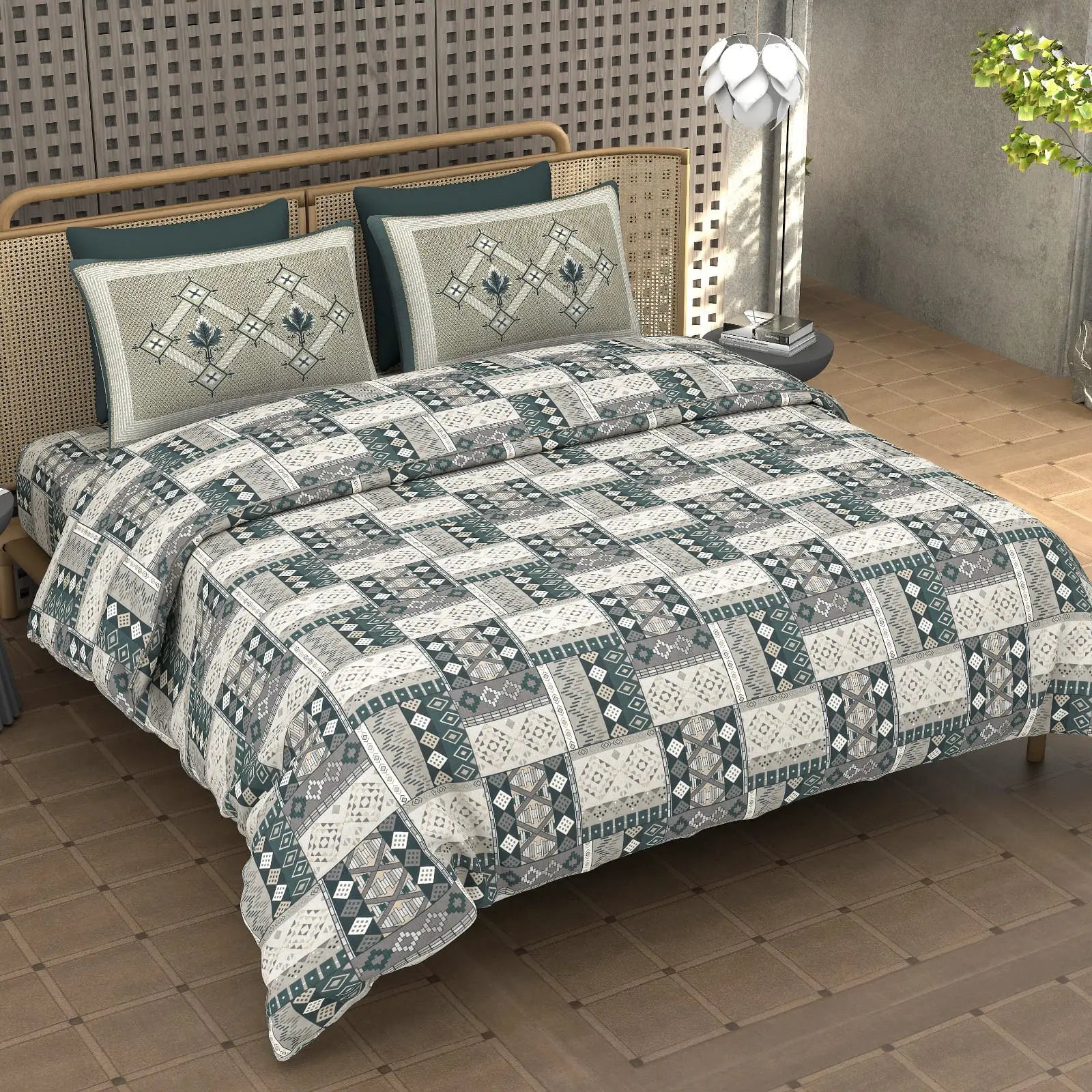 Princeton Sapphire - King - 100% Pure Cotton Bedsheet (108×108 inches)