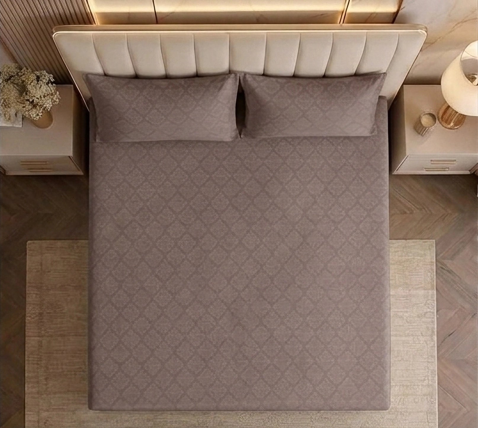 Regalia Blush - Embossed - King Fitted Bedsheet (78×72 inches)