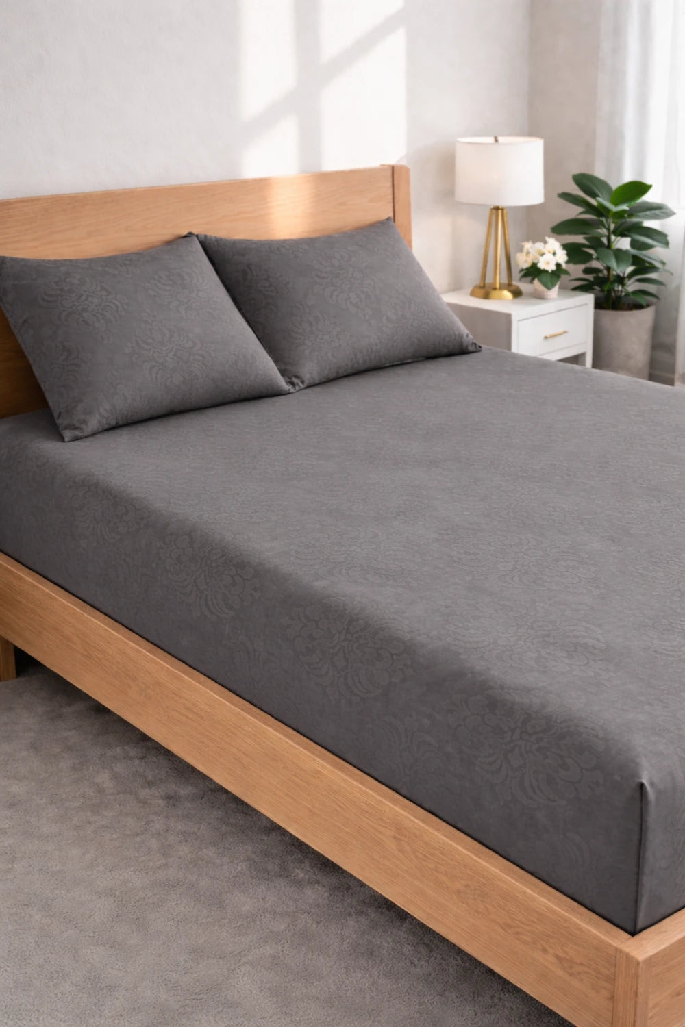 Regalia Blush - Embossed - King Fitted Bedsheet (78×72 inches)