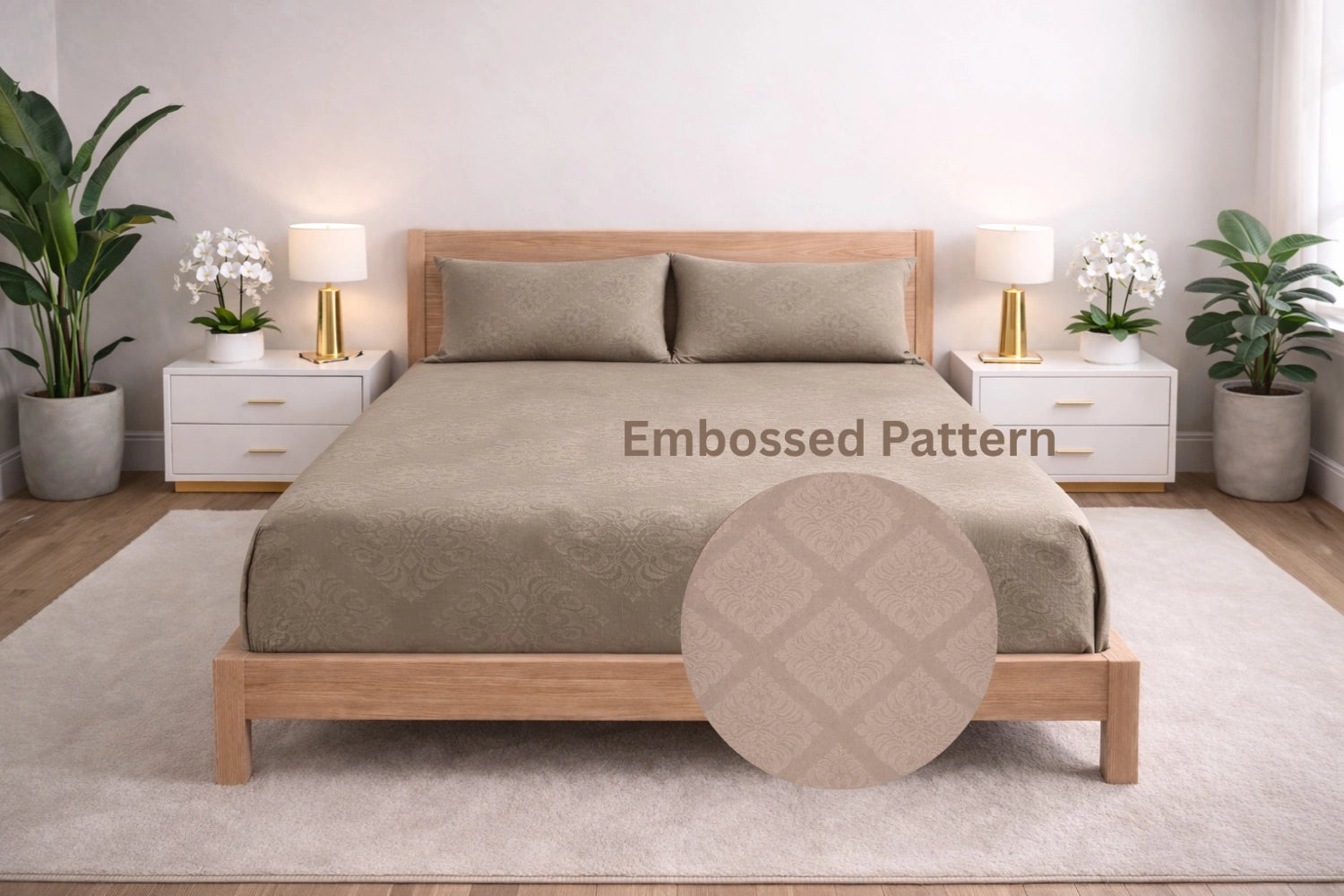 Regalia Dunes - Embossed Flat King Size Bedsheet (108×108 inches)