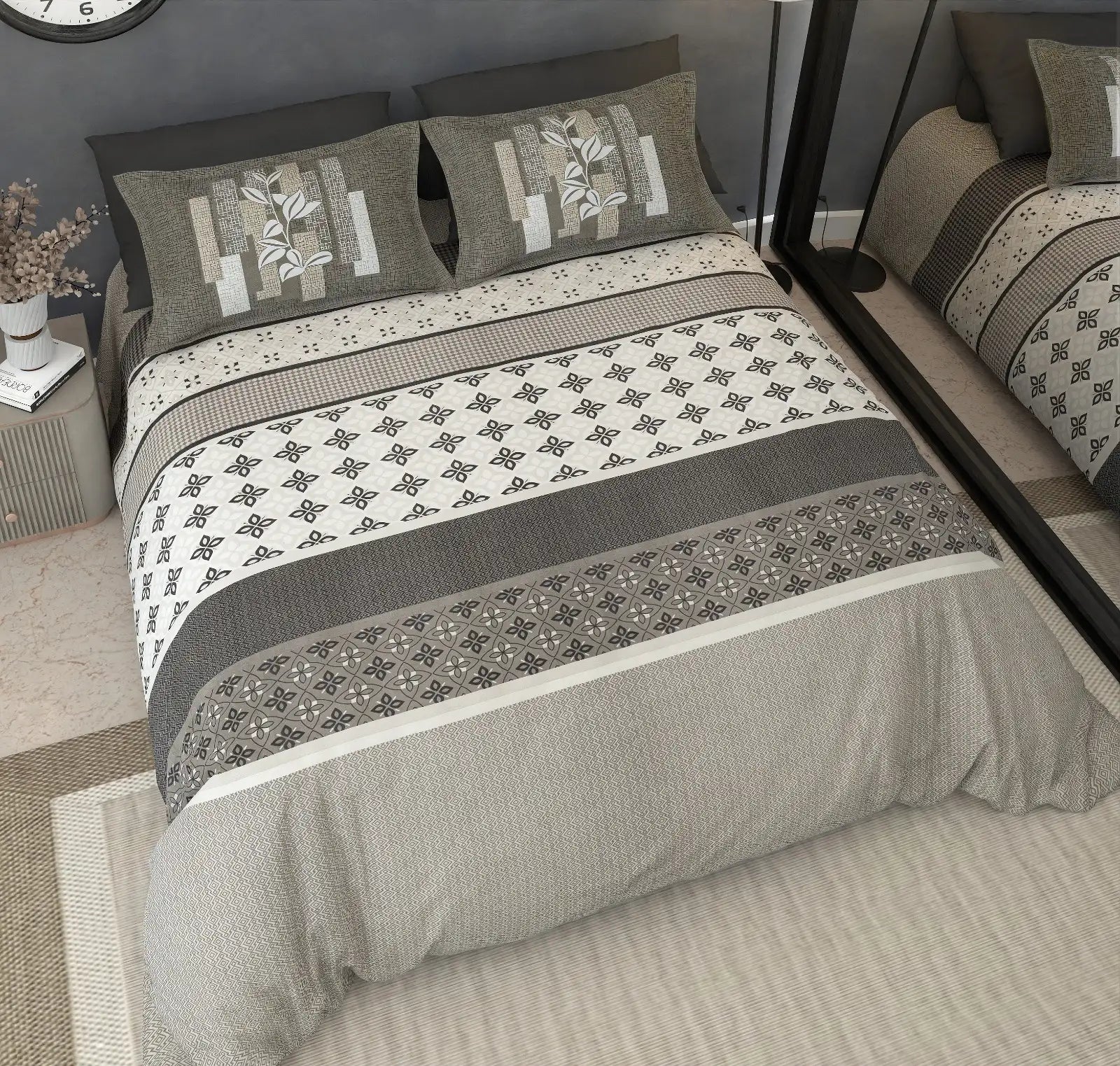 Regalia Grey - King - 100% Pure Cotton Bedsheet (108×108 inches)