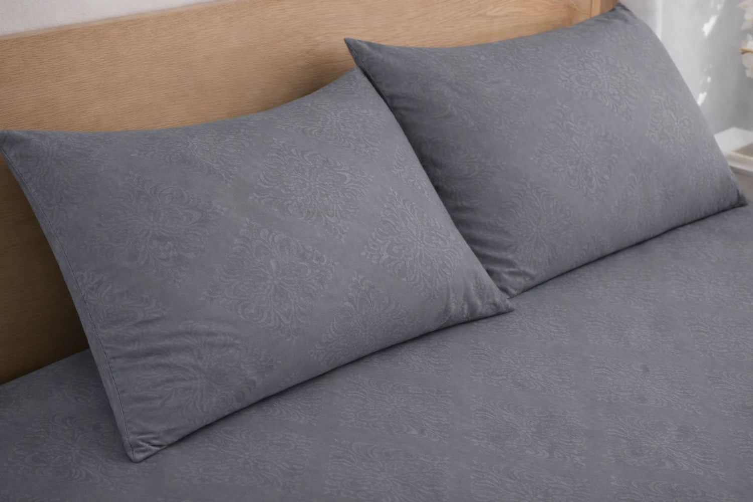 Regalia Grey - Embossed - King Fitted Bedsheet (78×72 inches)