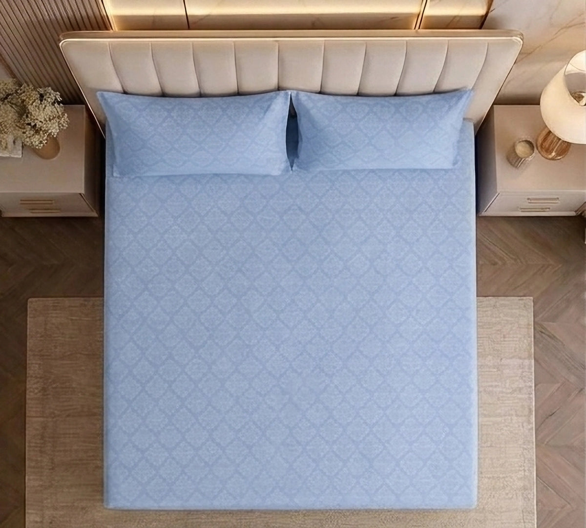 Regalia Ice - Embossed - King Fitted Bedsheet (78×72 inches)