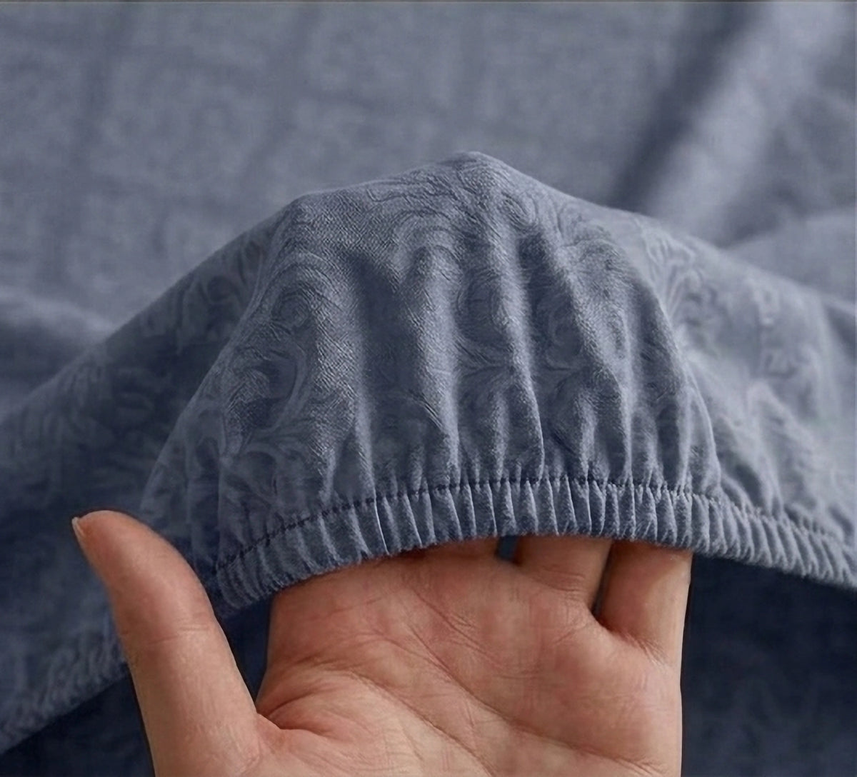 Regalia Indigo - Embossed - King Fitted Bedsheet (78×72 inches)