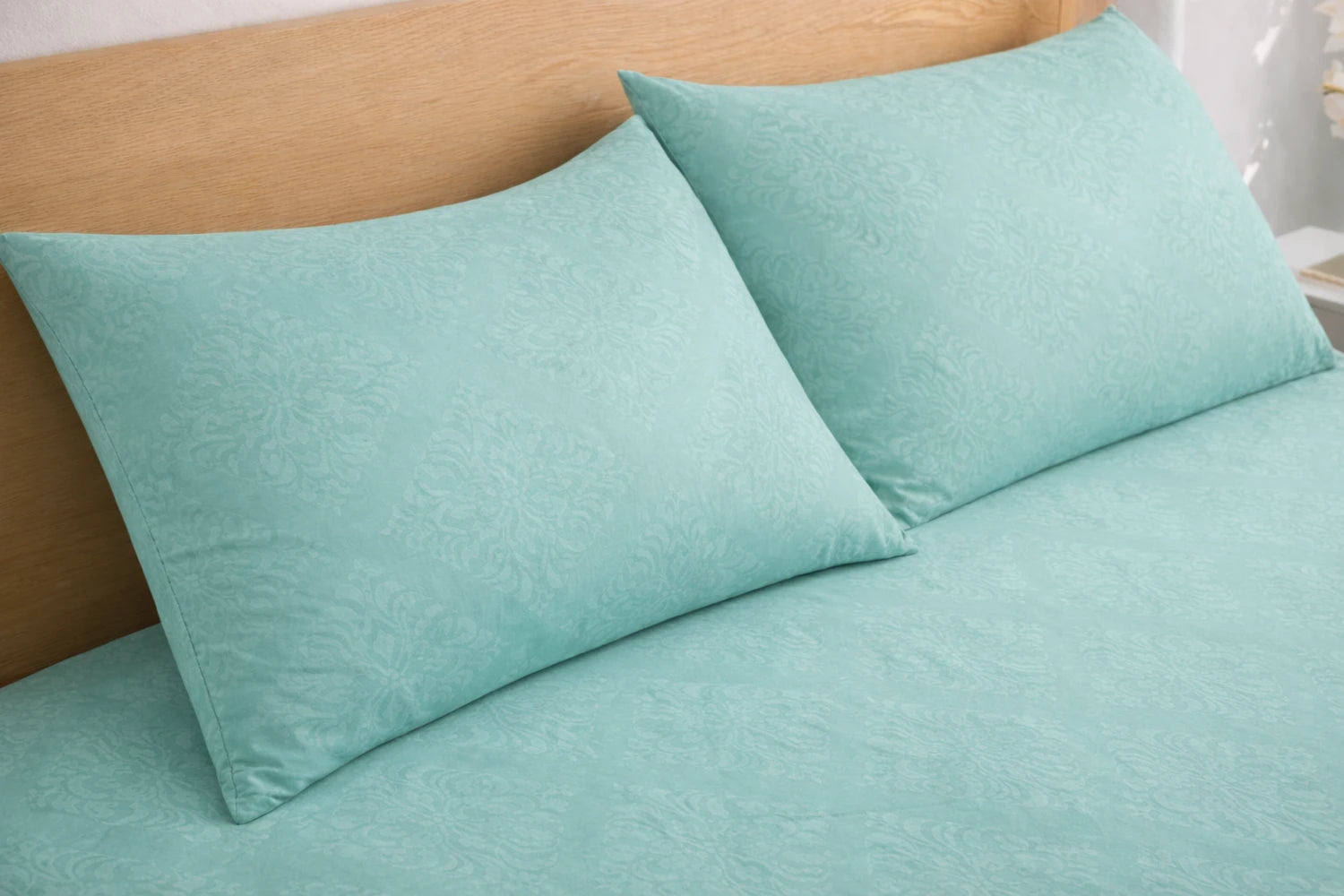 Regalia Sage - Embossed Flat King Size Bedsheet (108×108 inches)