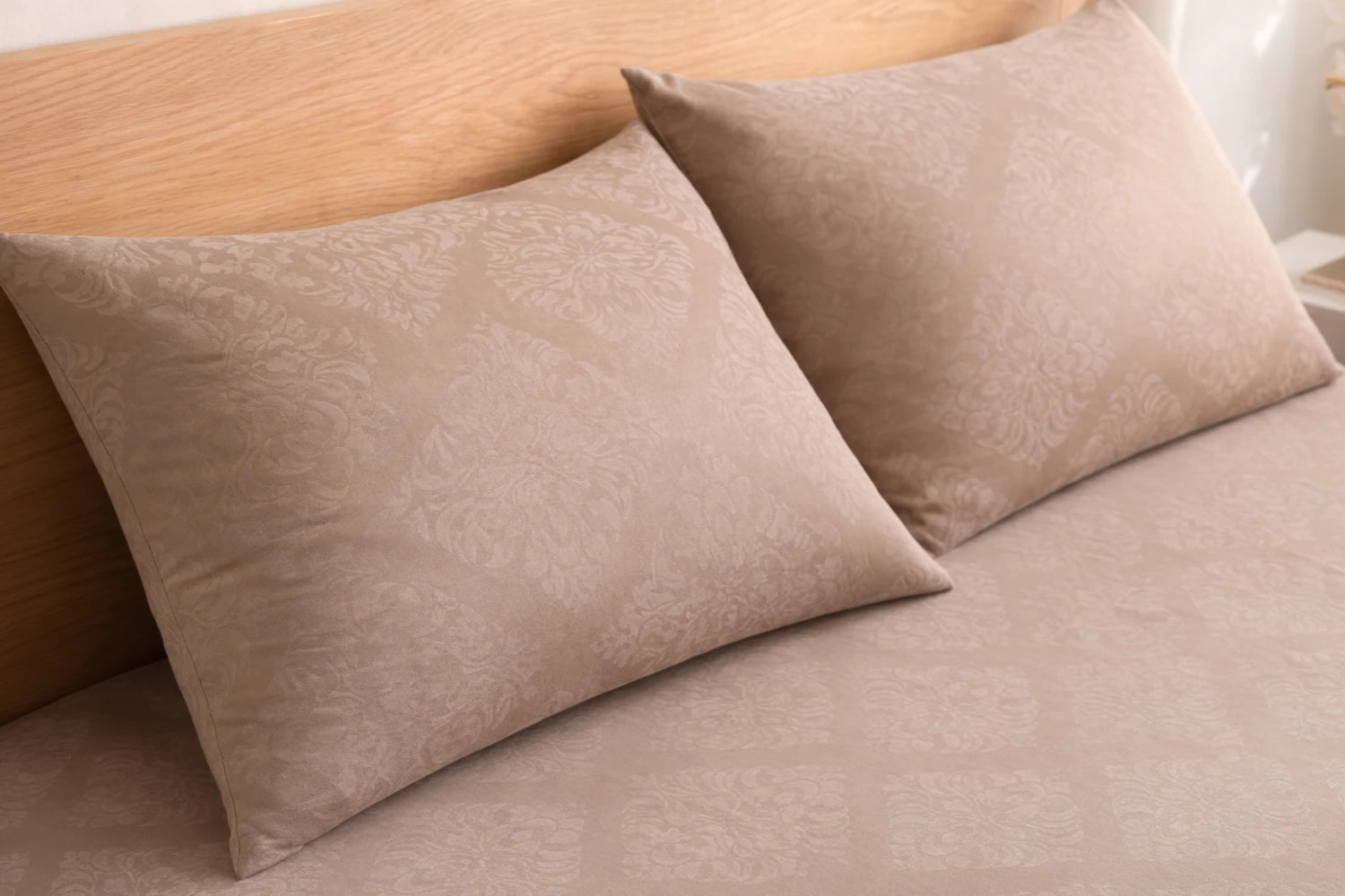 Regalia Truffle - Embossed Flat King Size Bedsheet (108×108 inches)