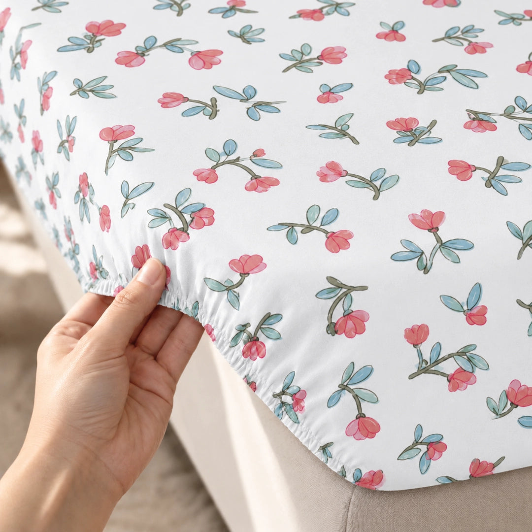 Rosebud - Panel - King Fitted Bedsheet (78×72 inches)