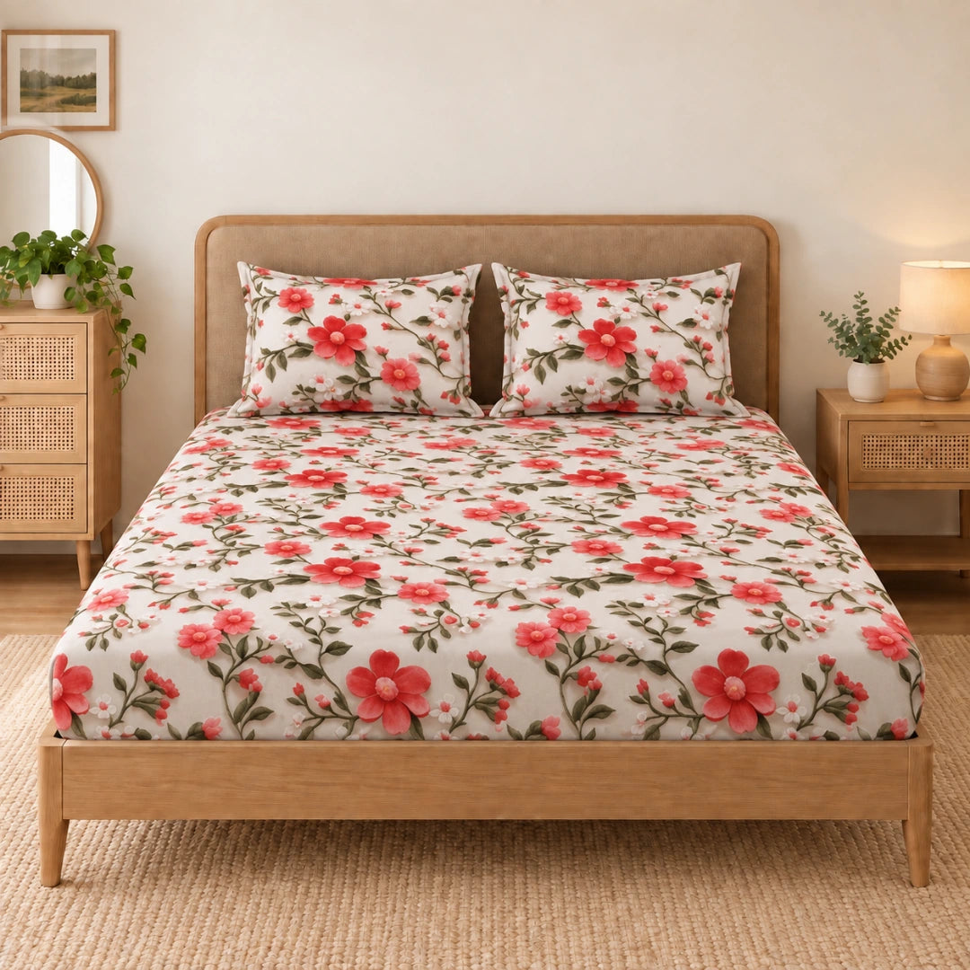 Rosella - King - 7D Design Fitted Bedsheet (78×72 inches)