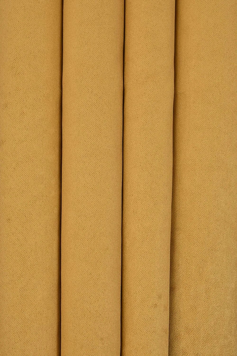 Solid Polyester Curtains - Gold (Set of 2)