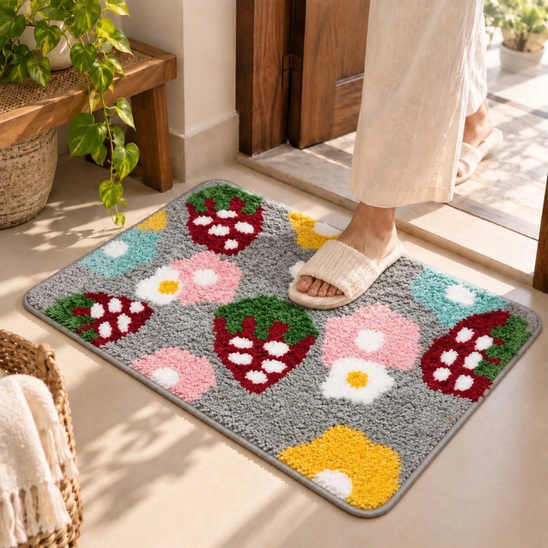 Strawberry - Anti-Slip Microfibre Doormat (40x60 cm) - Pack of 1