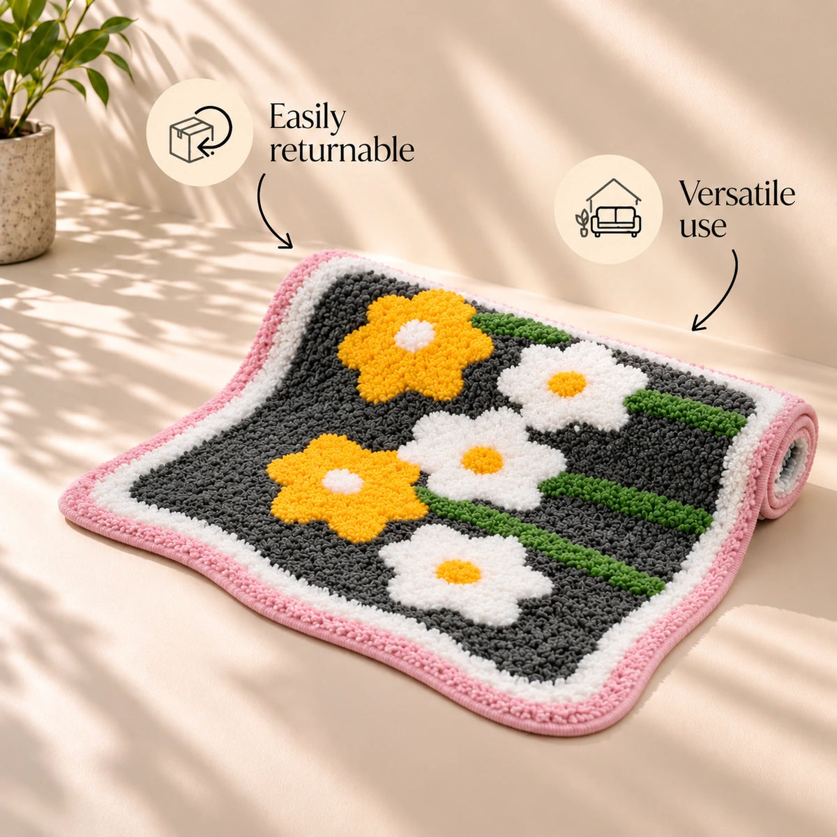 Sunflower - Anti-Slip Microfibre Doormat (40x60 cm) - Pack of 1
