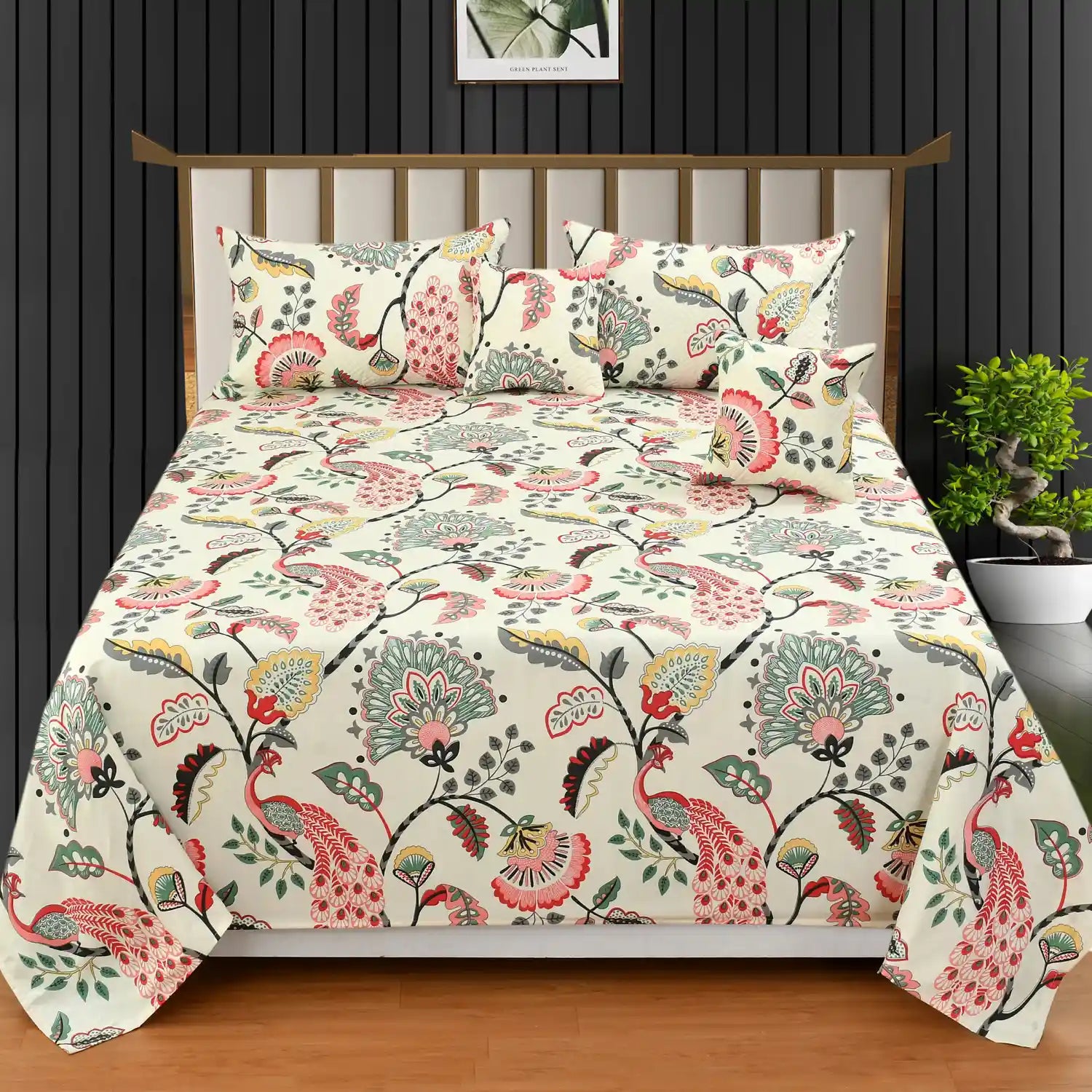 Tropicana - 5 Pieces - Quilted Bedding Set (90 x 90 inches)
