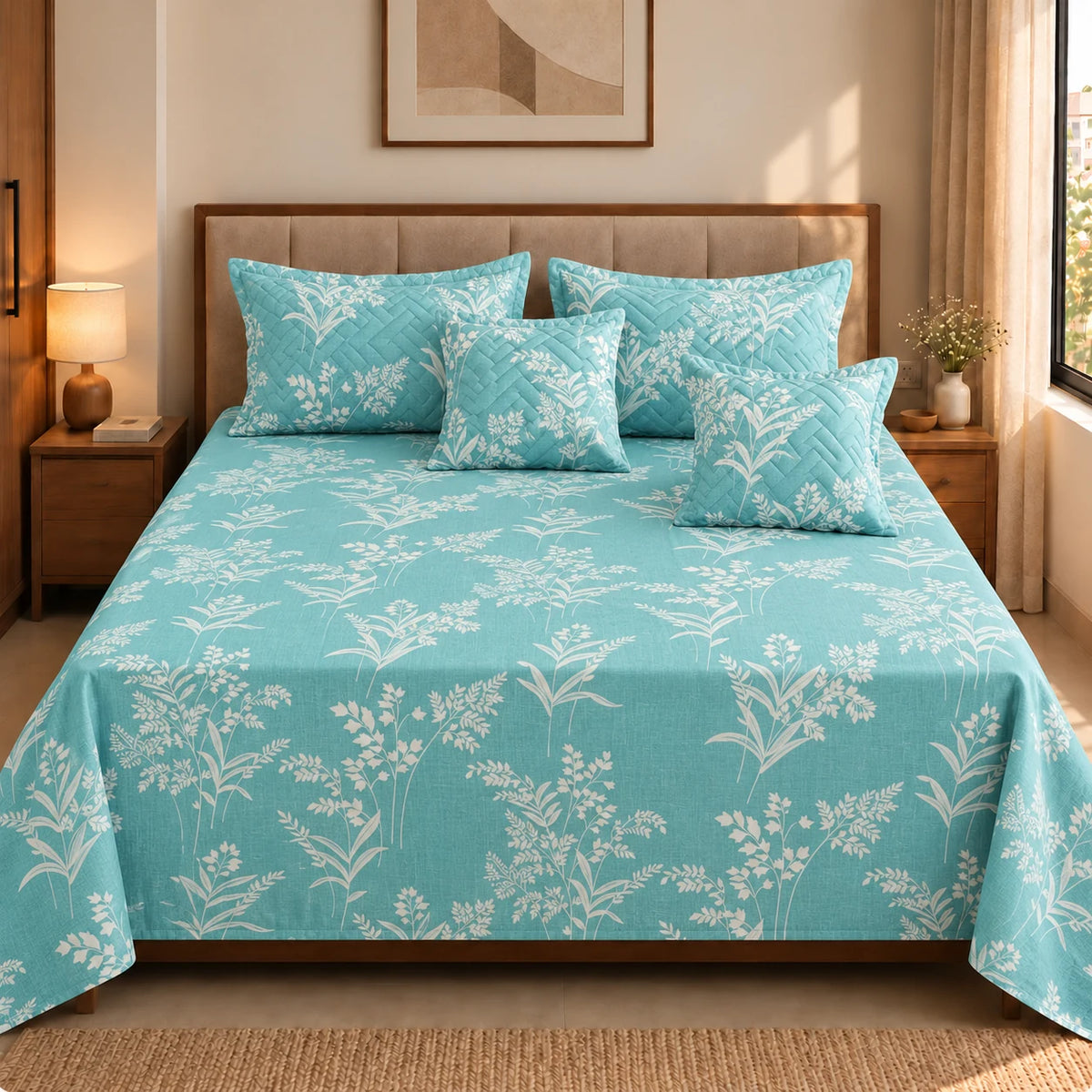Tuscany - 5 Pieces - Quilted Bedding Set (90 x 90 inches)
