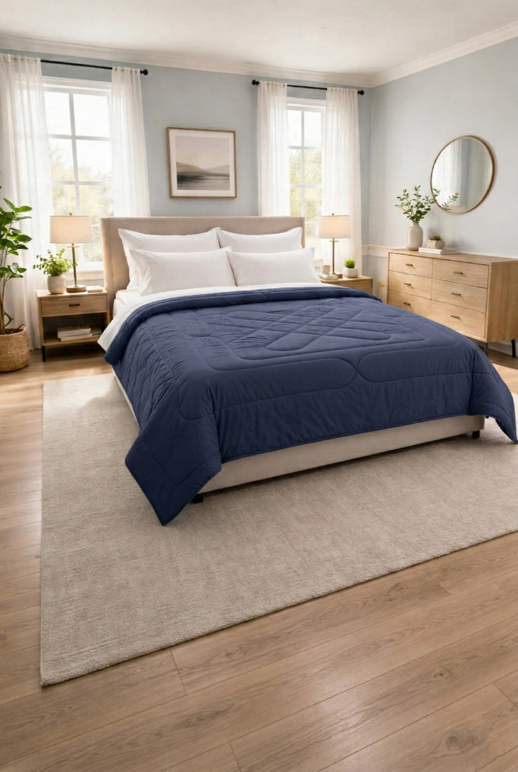 Reversible Double Bed Comforter - Twilight & Rose (Diamond)