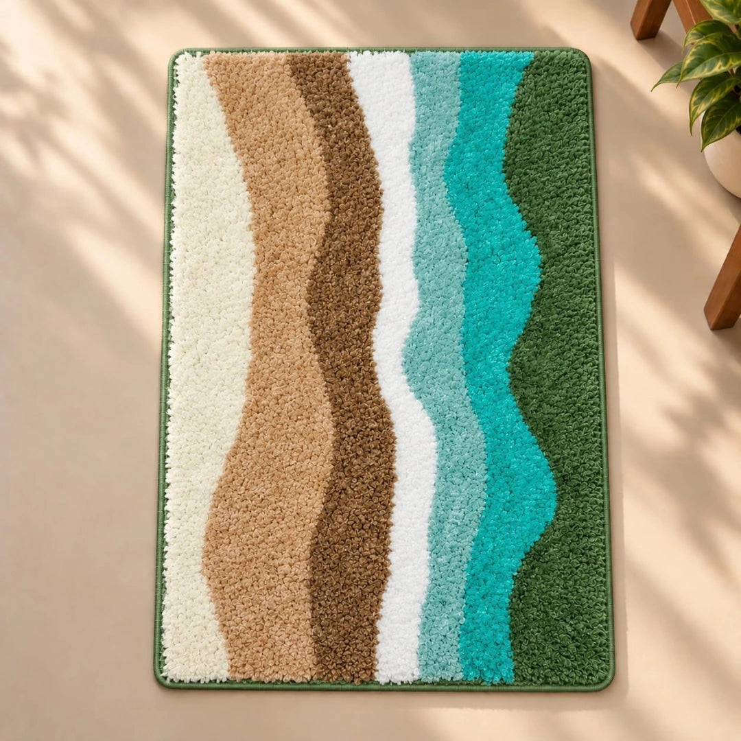 Waves - Anti-Slip Microfibre Doormat (40x60 cm) - Pack of 1