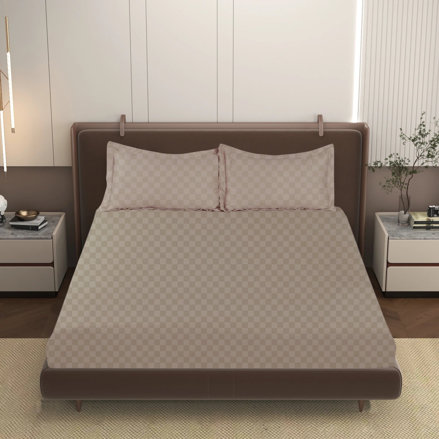 AVA - Blush - Pure Cotton Jacquard King Bedsheet (108×108 inches)