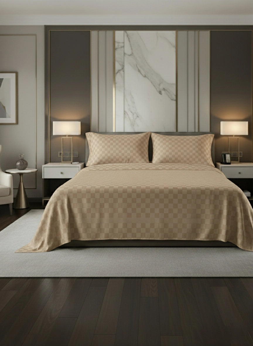 AVA - Dunes - Pure Cotton Jacquard King Bedsheet (108×108 inches)