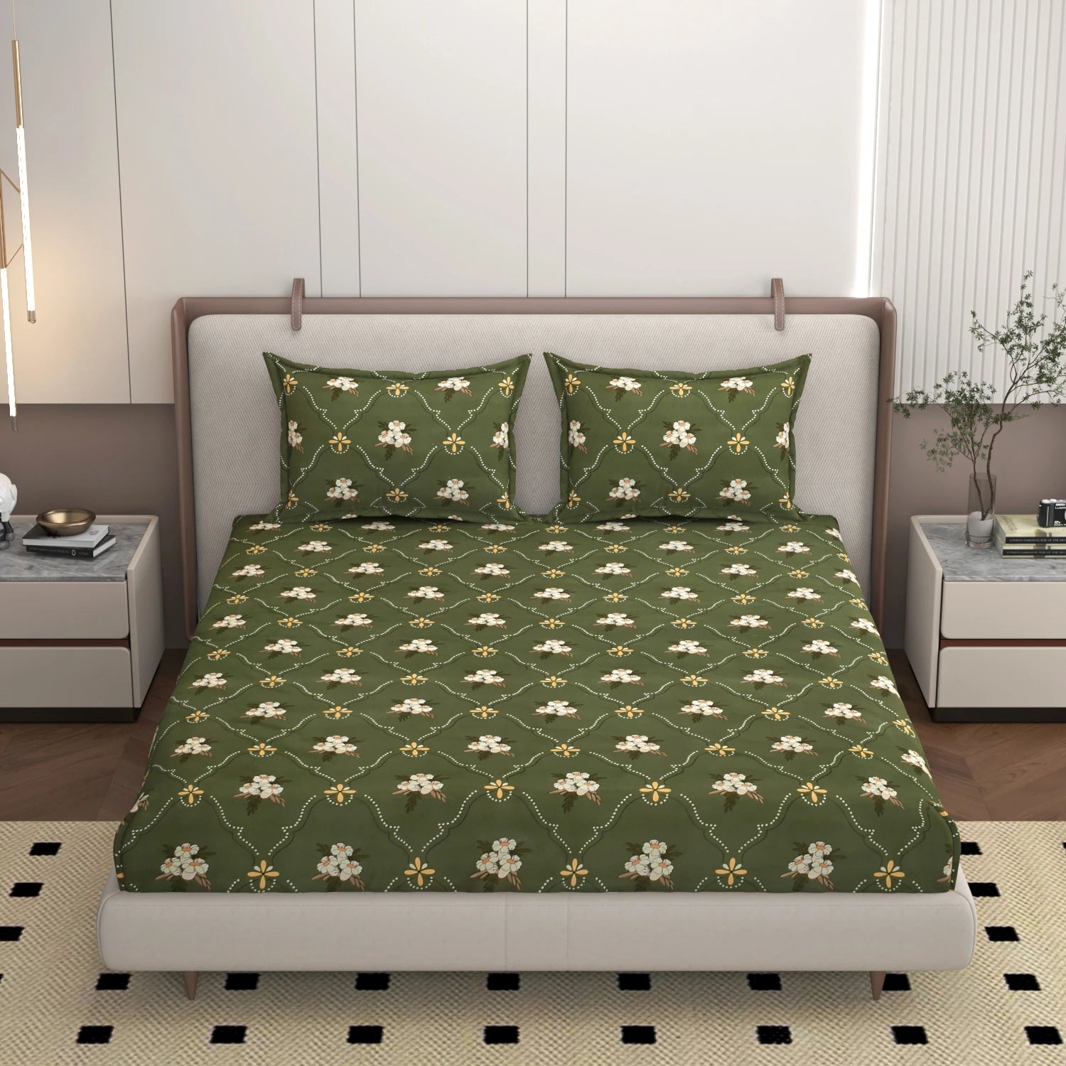 Akasa Olive - King - Fitted Bedsheet (78×72 inches)