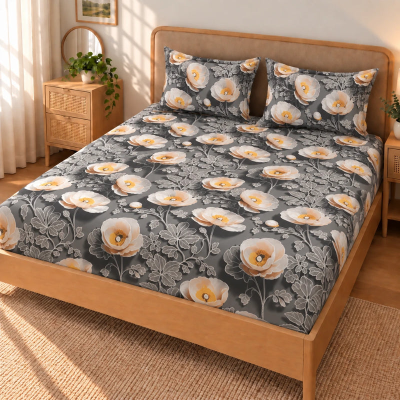 Allure - King - 7D Design Fitted Bedsheet (78×72 inches)