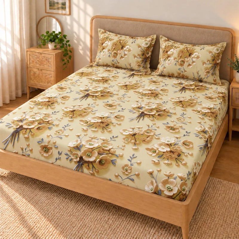 Angela - King - 7D Design Fitted Bedsheet (78×72 inches)
