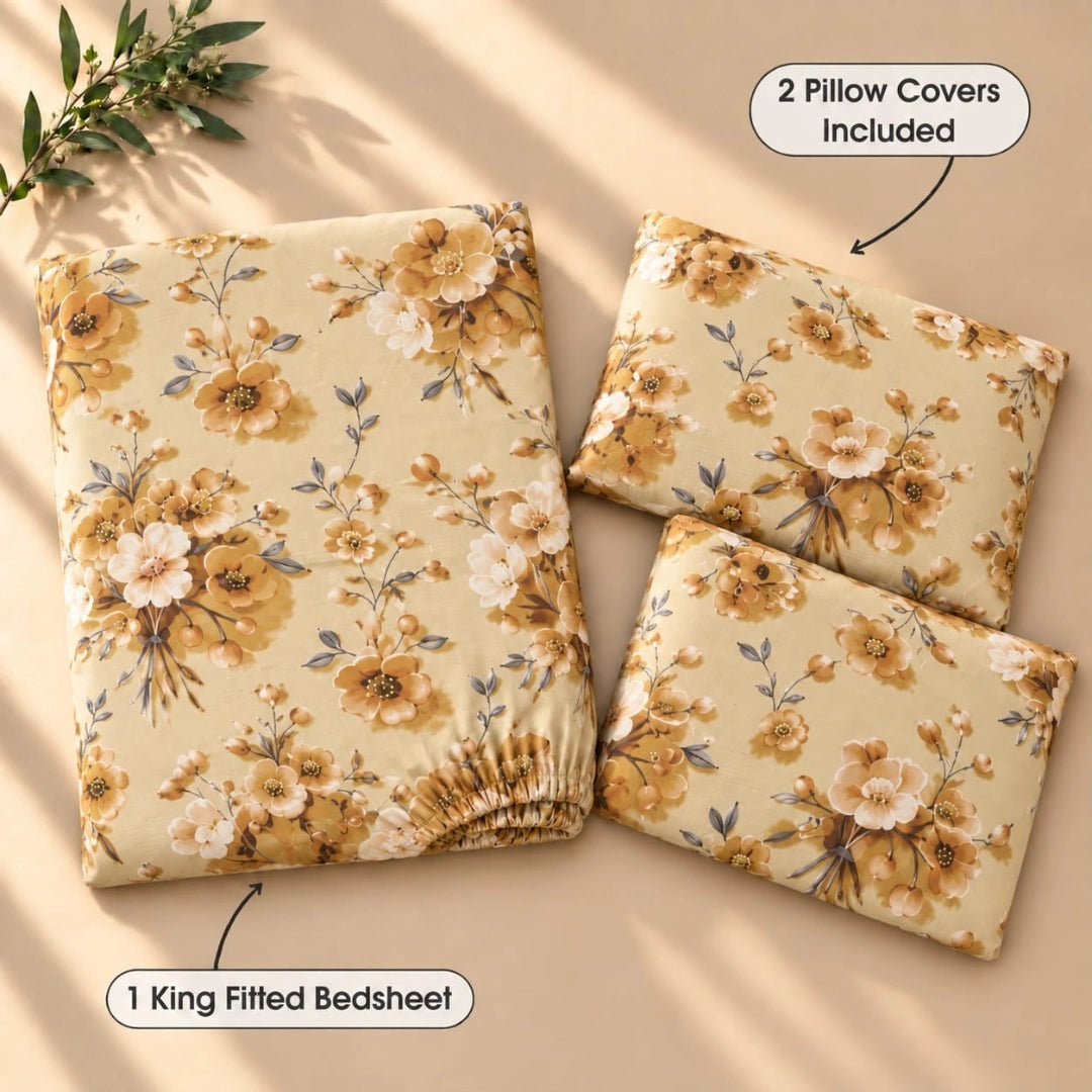 Angela - King - 7D Design Fitted Bedsheet (78×72 inches)
