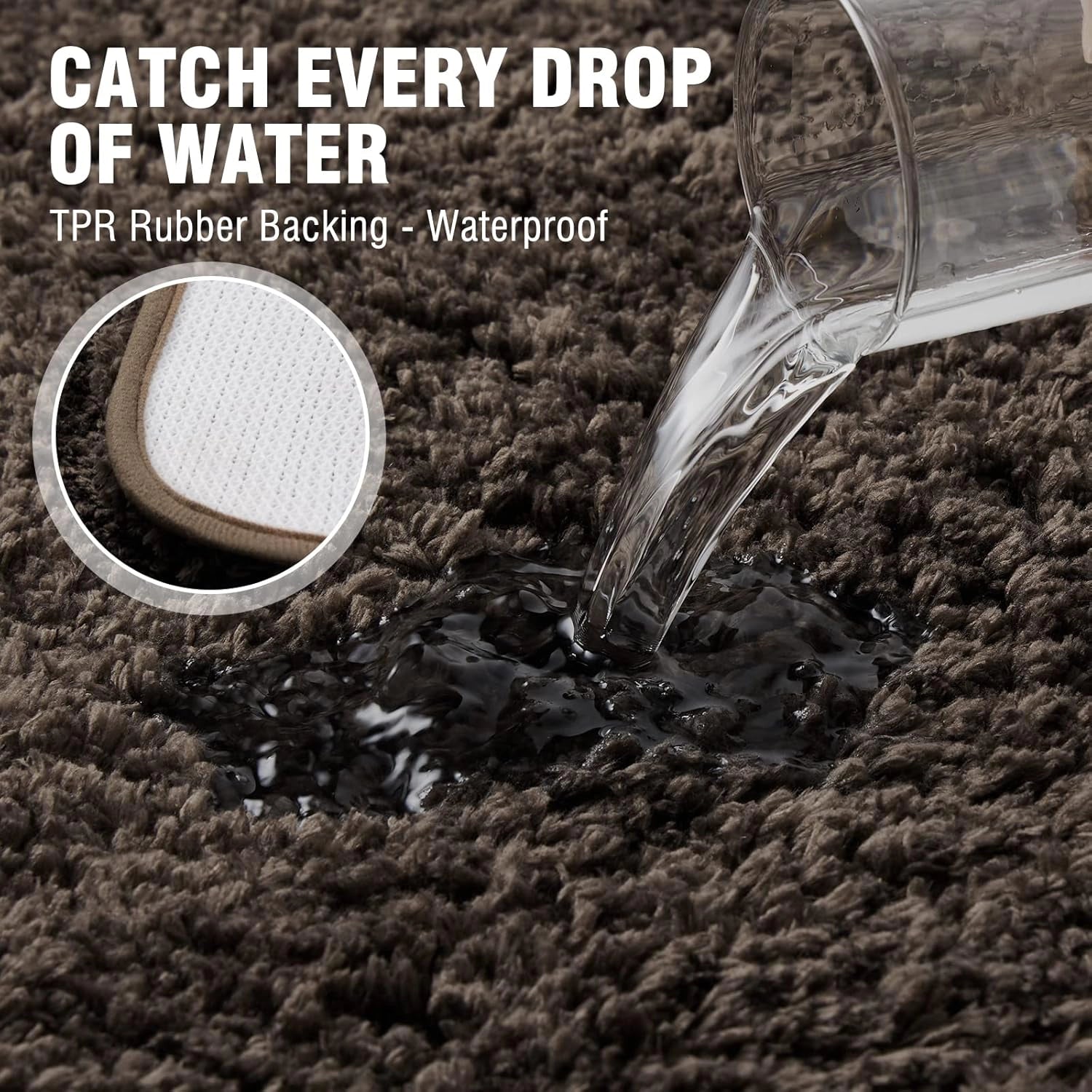 Aura Brown - Anti-Slip Microfibre Doormat (40x60 cm) - Pack of 1