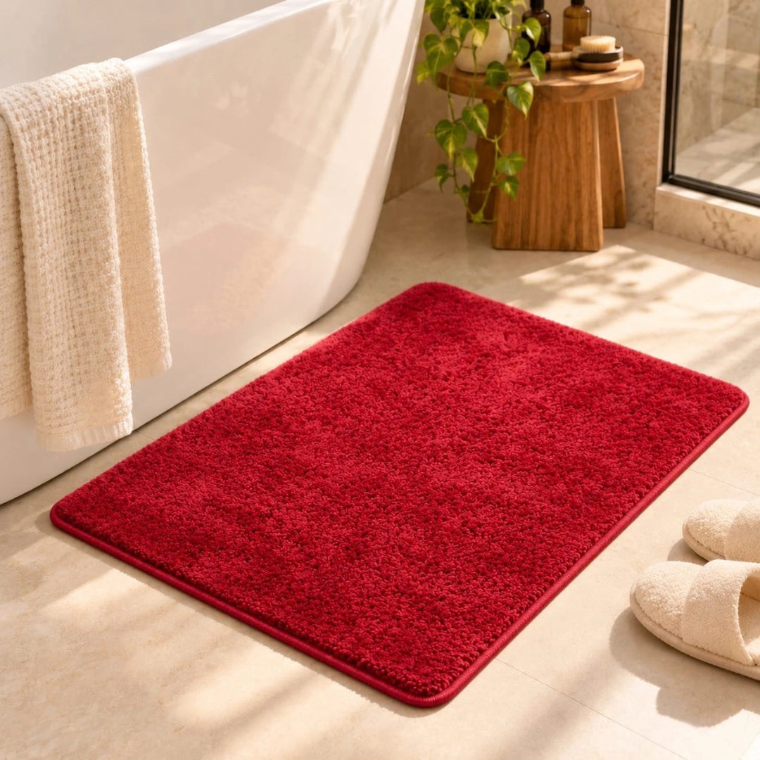 Aura Red - Anti-Slip Microfibre Doormat (40x60 cm) - Pack of 2