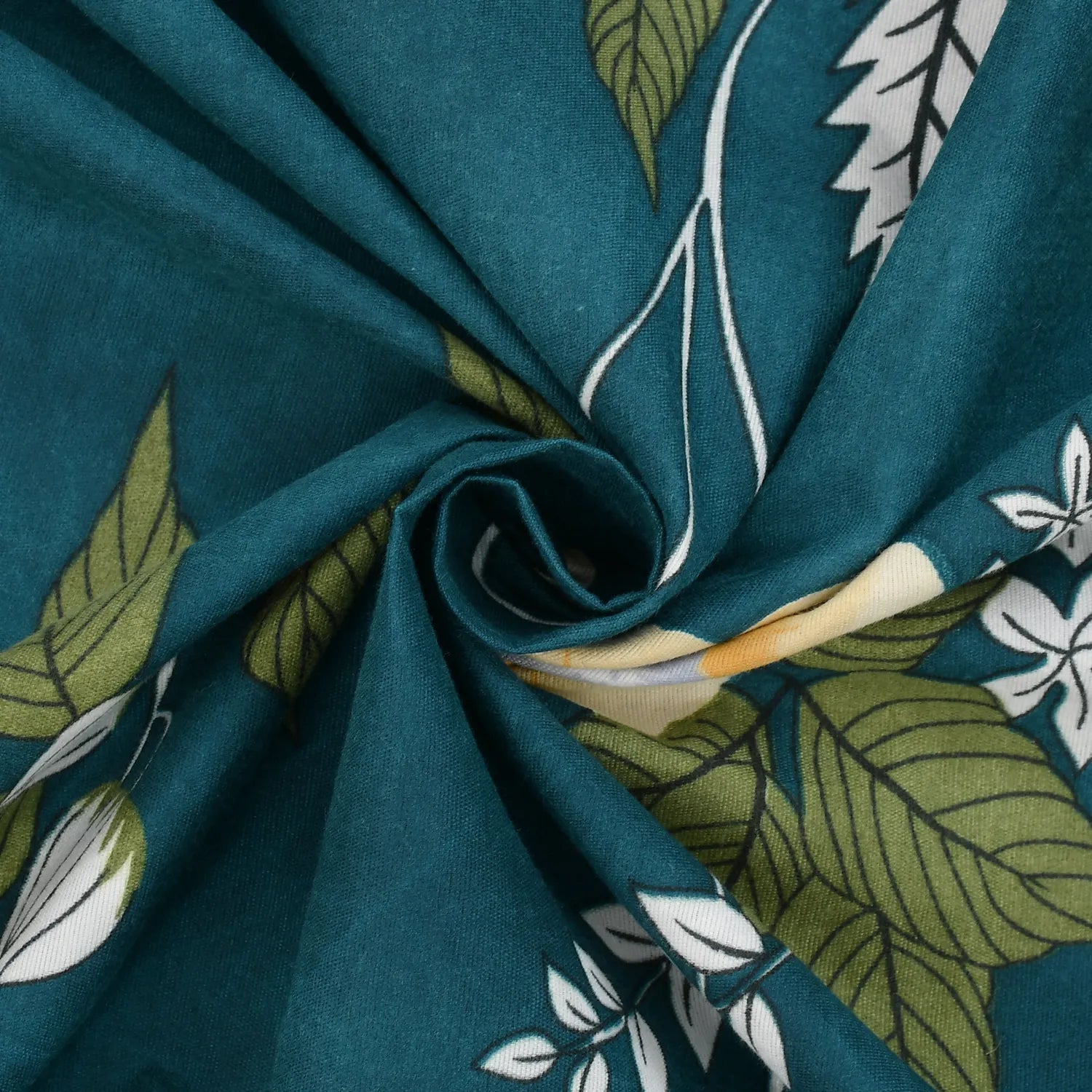 Teal botanical pure cotton bedsheet online with soft bedsheets cotton texture Homio