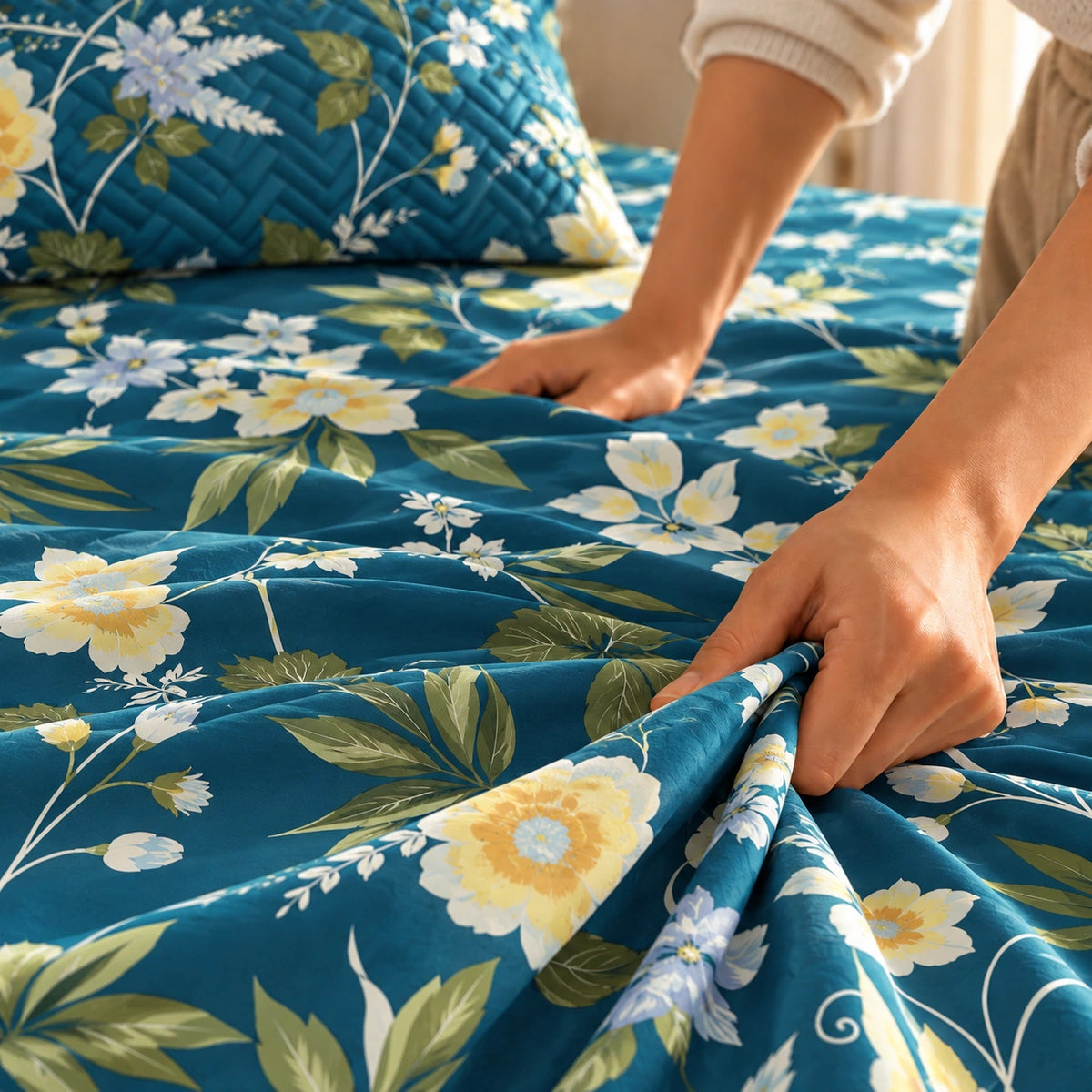 Bianca - 5 Pieces - Quilted Bedding Set (90 x 90 inches)