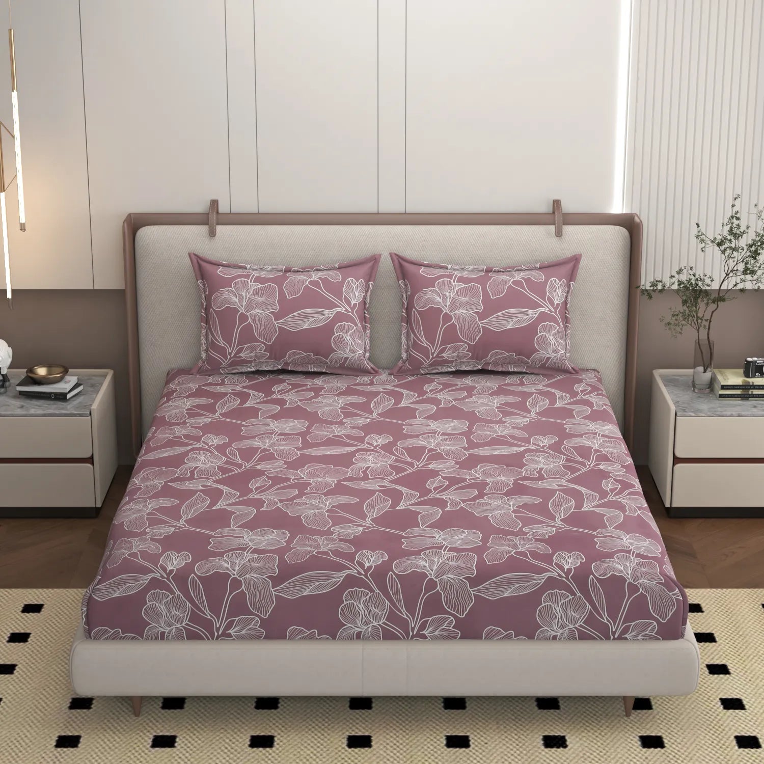 Camelia Bloom - King - Fitted Bedsheet (78×72 inches)