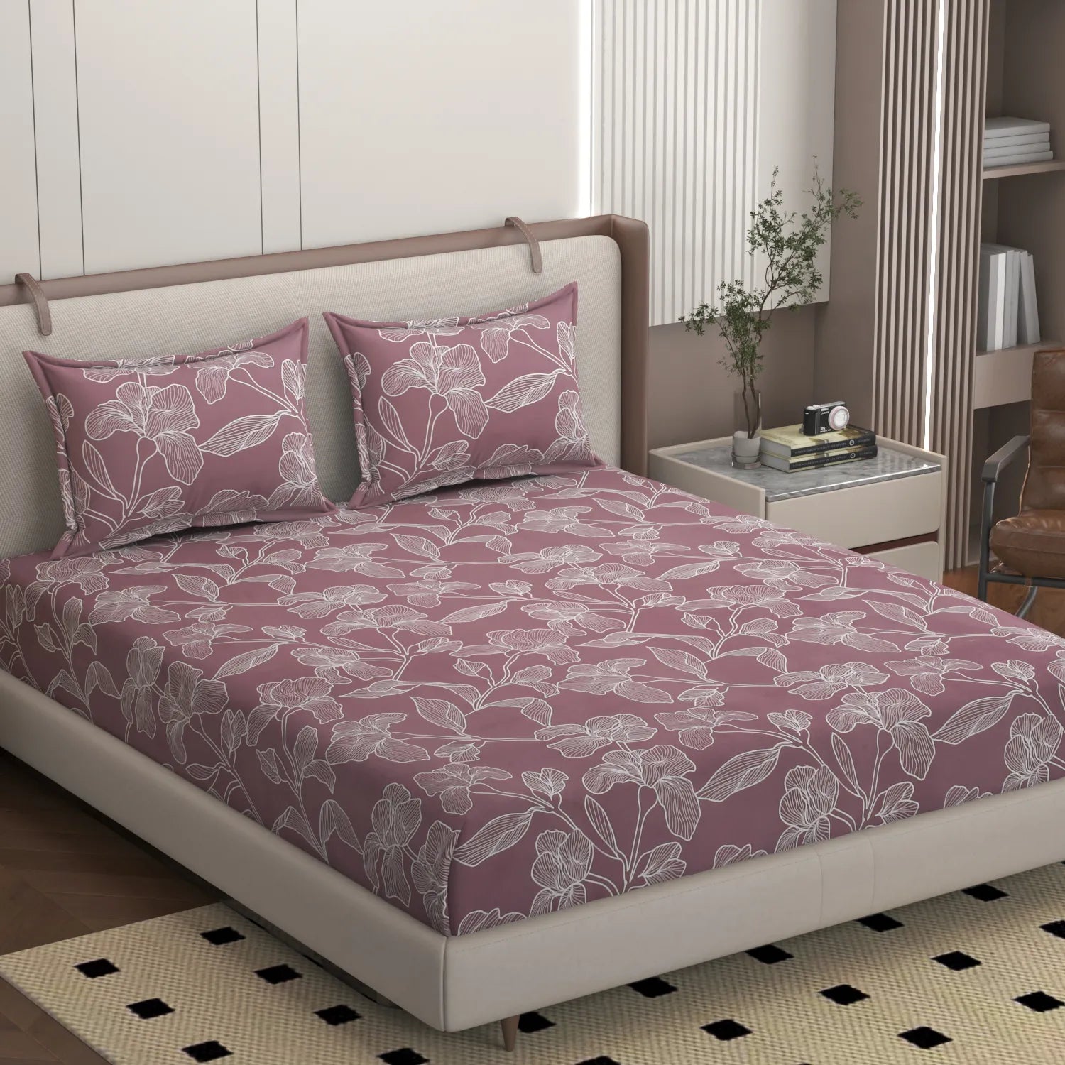 Camelia Bloom - King - Fitted Bedsheet (78×72 inches)