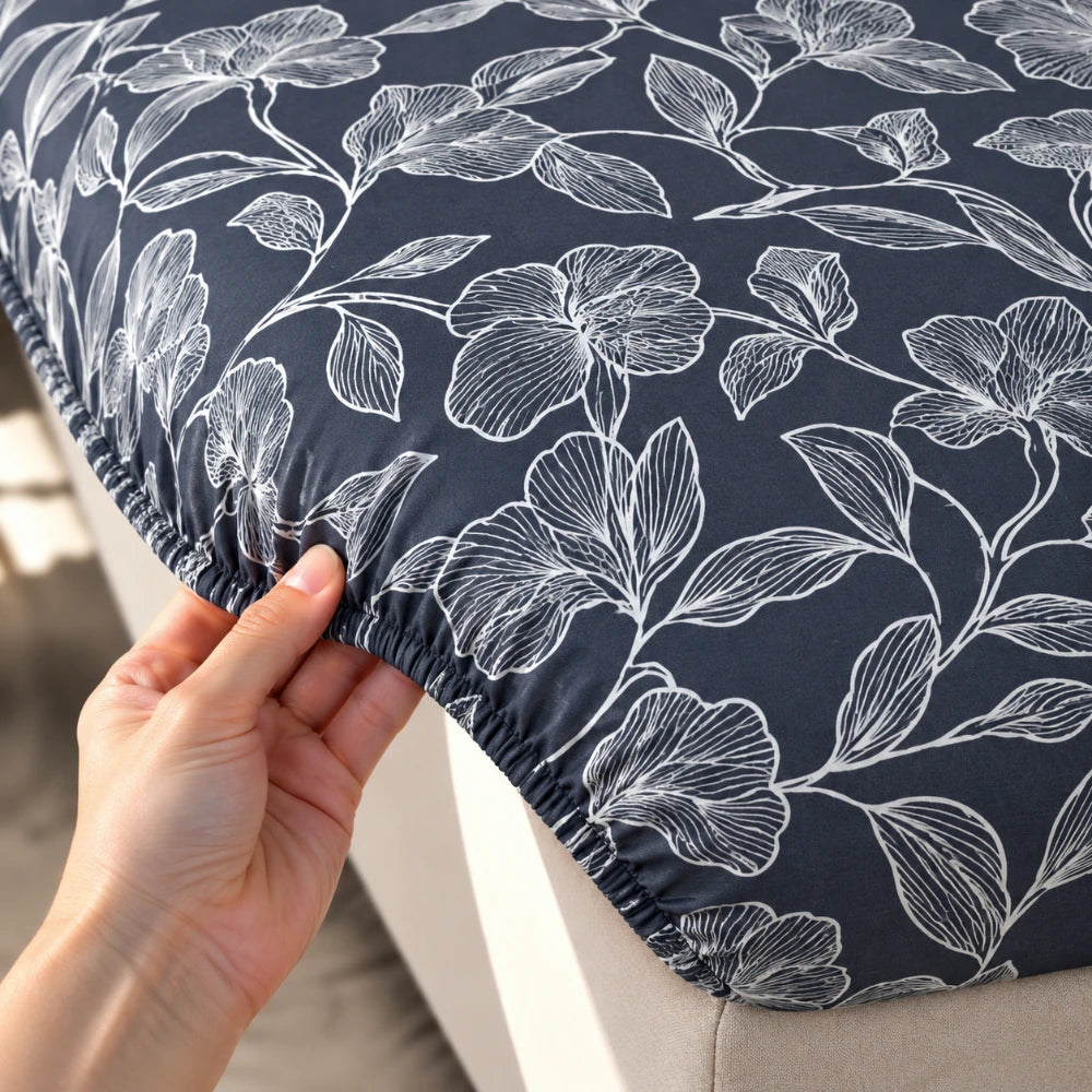 Camelia Midnight - King - Fitted Bedsheet (78×72 inches)